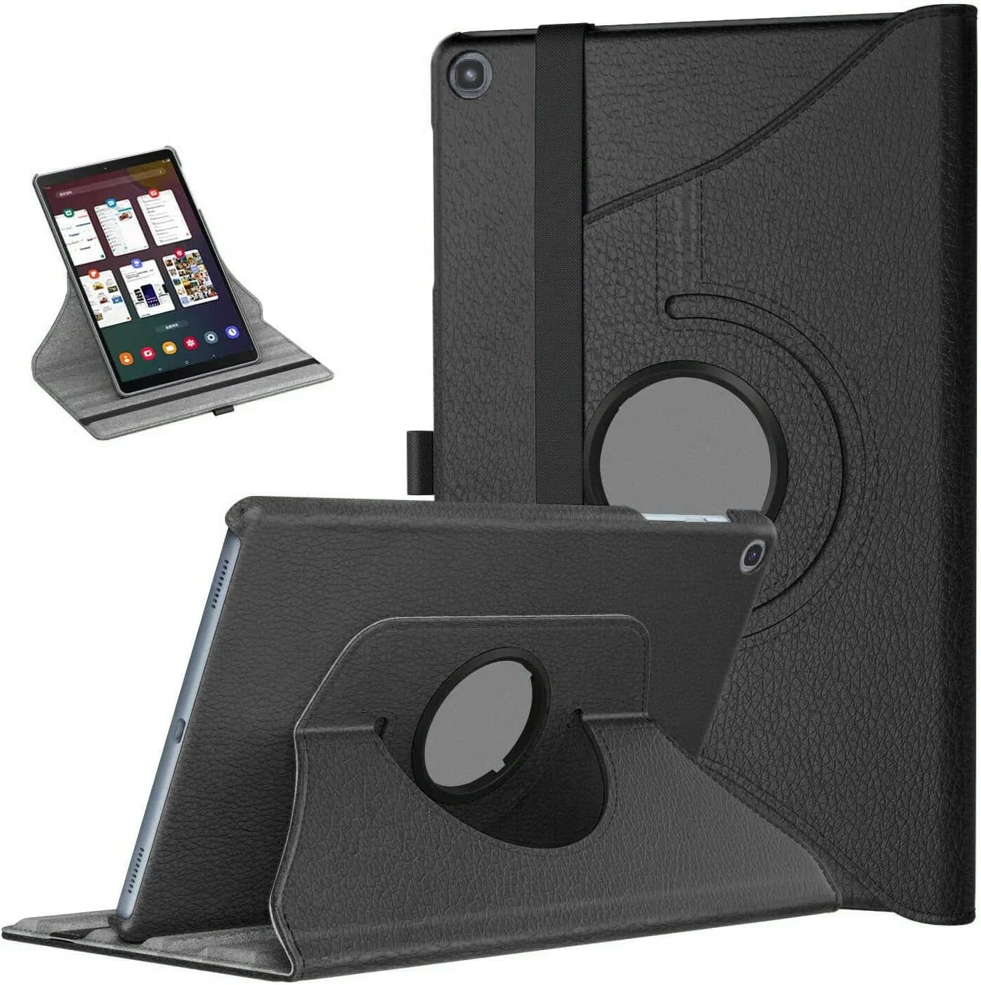 کیف چرمی چرخشی 360 درجه AWH برای تبلت سامسونگ گلکسی تب A7 10.4 (2020) مدل T500 T505 (مشکی)