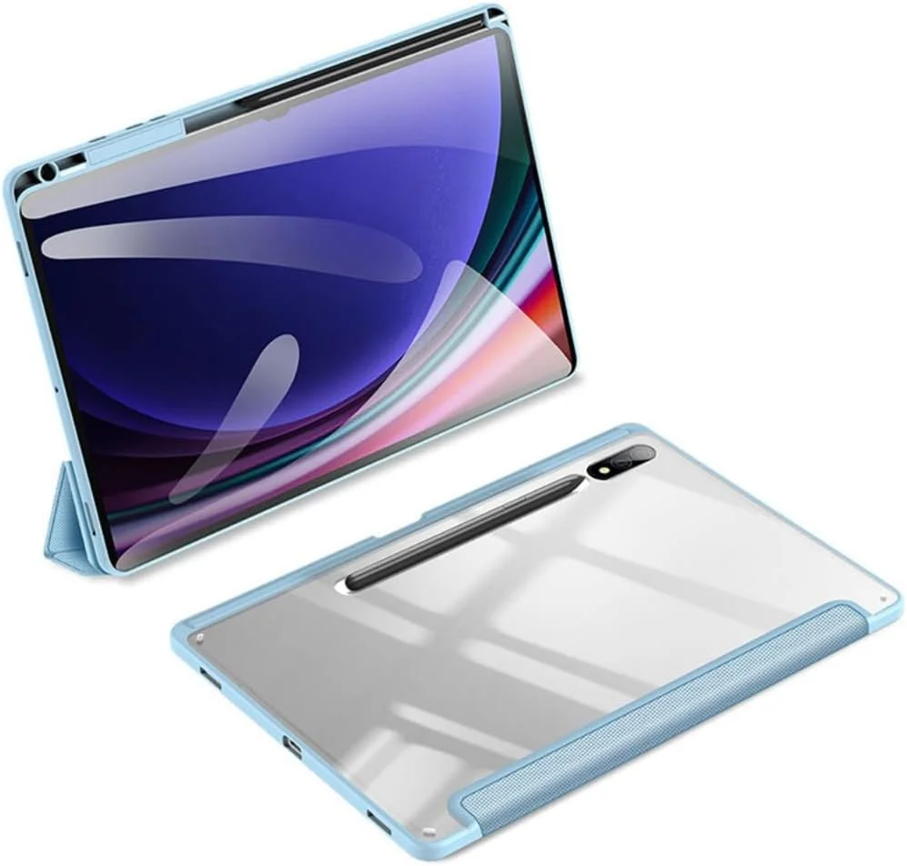 DUX DUCIS Toby Series Case for Samsung Galaxy Tab S10 /S9 /S8 'Ultra' – Tri-Fold Stand Cover with S Pen Holder, Auto Sleep/Wake & Soft PU Protection – Blue
