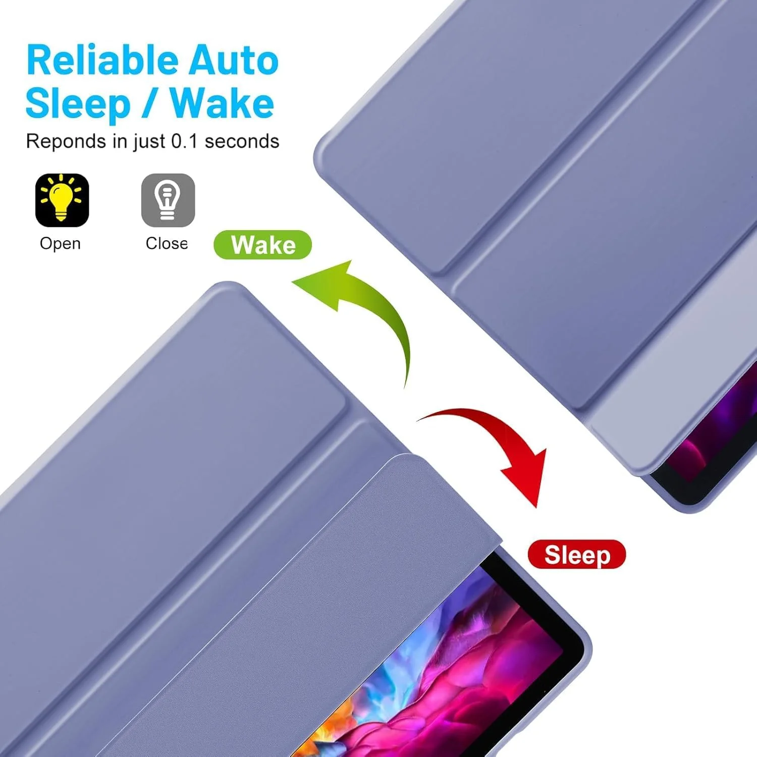 کاور هوشمند SmartGrist برای تبلت سامسونگ گلکسی تب S9 پلاس 12.4 اینچ با جای قلم S، کاور محافظ هوشمند سه تایی با پشت TPU نرم، روکش با قابلیت خواب/بیدار شدن خودکار - بنفش