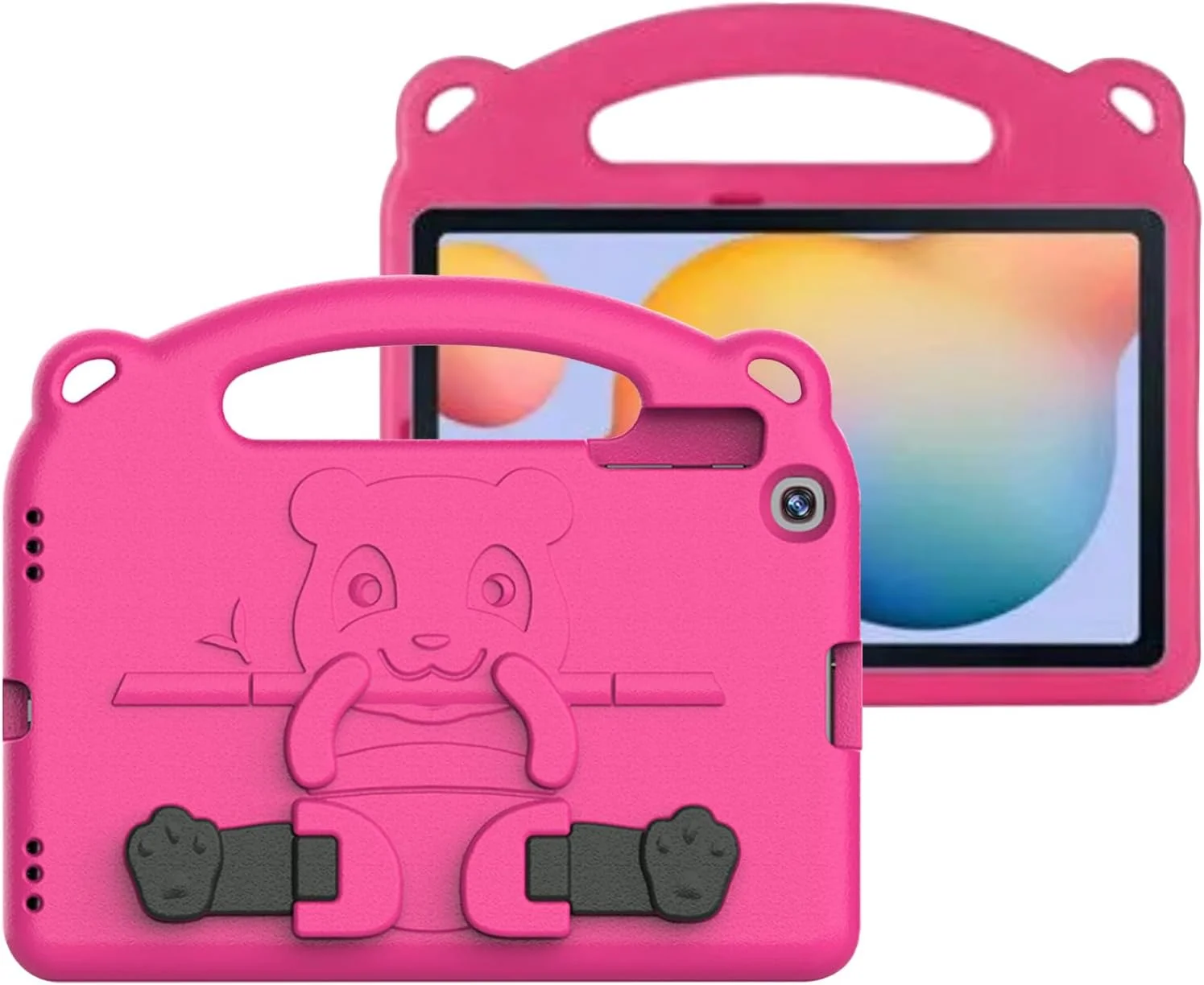 کیف محافظ کودکانه Tujibeay مناسب برای تبلت سامسونگ گلکسی تب A9 سایز 8.7 اینچ 2023، سبک وزن، ضد ضربه، ساخته شده از EVA، دارای دستگیره (قرمز گل رز)