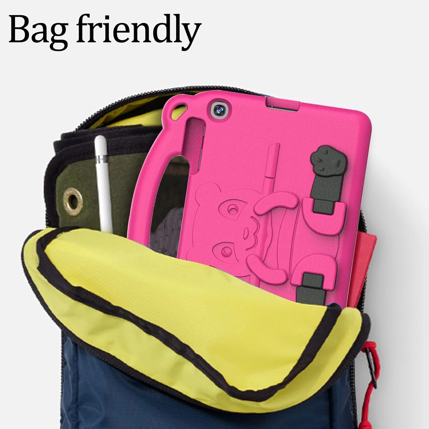 کیف محافظ کودکانه Tujibeay مناسب برای تبلت سامسونگ گلکسی تب A9 سایز 8.7 اینچ 2023، سبک وزن، ضد ضربه، ساخته شده از EVA، دارای دستگیره (قرمز گل رز)