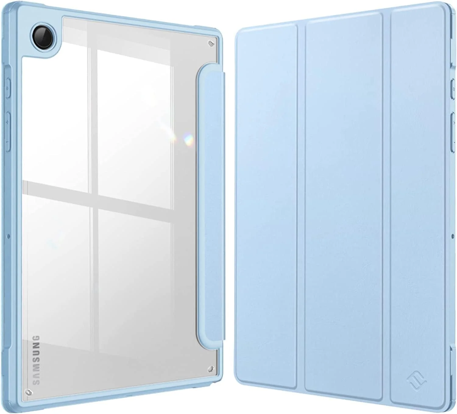 کاور باریک هیبریدی Glassology مناسب برای تبلت سامسونگ گلکسی تب A8 10.5 اینچ 2022 - پشت شفاف، قابلیت بیدار/خواب خودکار به همراه محافظ صفحه نمایش (آبی)