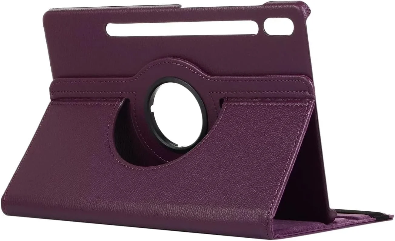 کاور چرخشی Muzz مناسب برای تبلت سامسونگ گلکسی تب S9 FE 5G سایز 10.9 اینچ / S9 سایز 11 اینچ مدل 2023، کاور استند 360 درجه، حالت خواب/بیدار خودکار (بنفش)