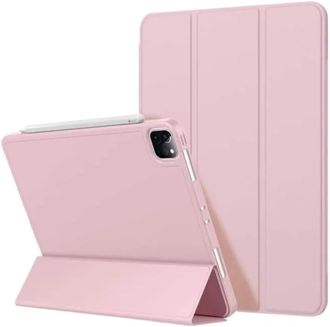 کیف تبلت پریمیوم نکست استور سازگار با Samsung Galaxy S7 FE 2021/S9 Plus/S9 FE Plus/S10 Plus 12.4 اینچ، کاور باریک و سبک با عملکرد بیدار/خواب خودکار، استند چند زاویه ای (صورتی)