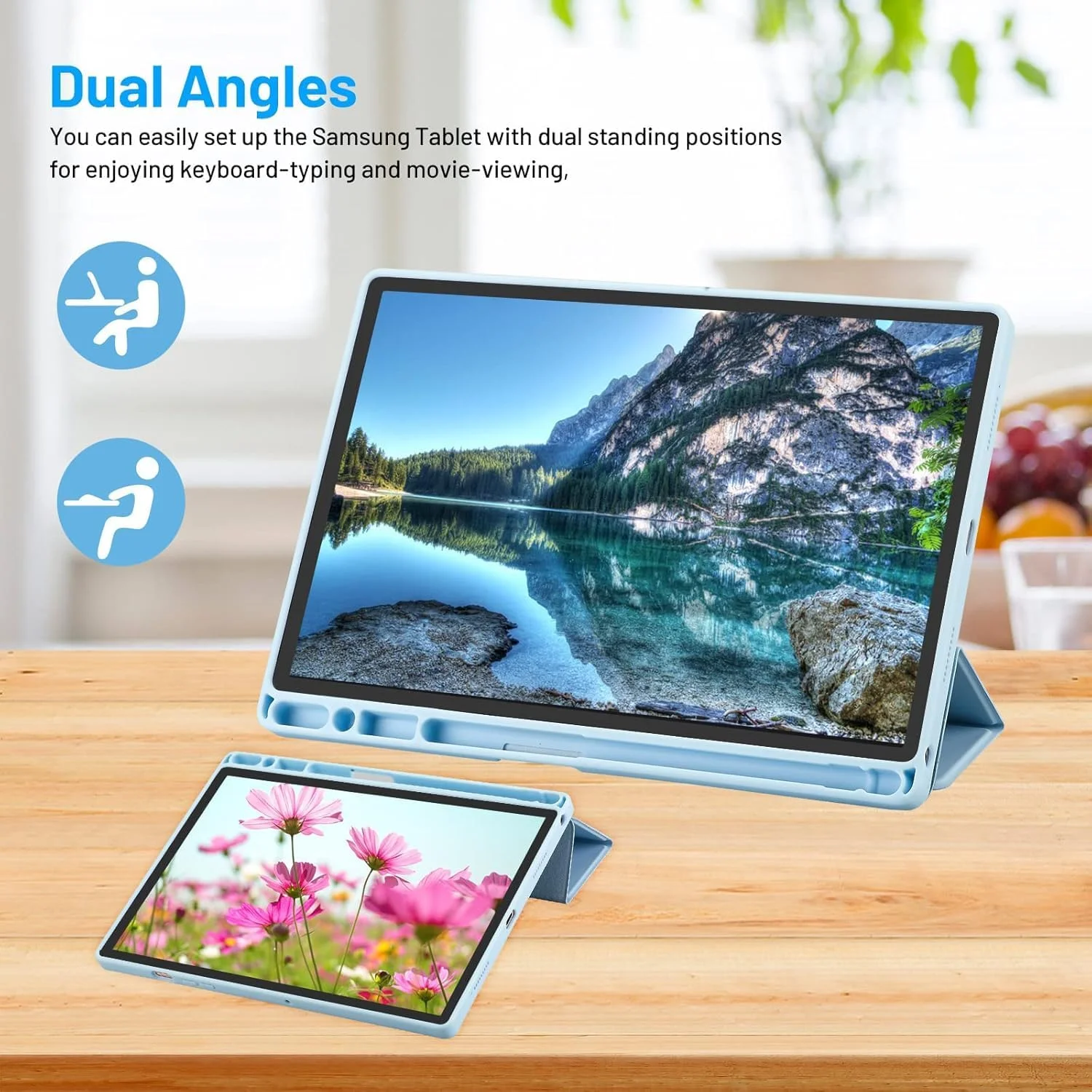 کاور SmartGrist سازگار با تبلت سامسونگ گلکسی تب A8 10.5 اینچ 2022/2021 (SM-X200/X205/X207)، چرم PU ممتاز + کاور پشتی TPU نرم با نگهدارنده قلم، عملکرد خواب/بیدار خودکار (آبی آسمانی) کاور SmartGrist سازگار با تبلت سامسونگ گلکسی تب A8 10.5 اینچ 2022/2021 (SM-X200/X205/X207)، چرم PU ممتاز + کاور پشتی TPU نرم با نگهدارنده قلم، عملکرد خواب/بیدار خودکار (آبی آسمانی)