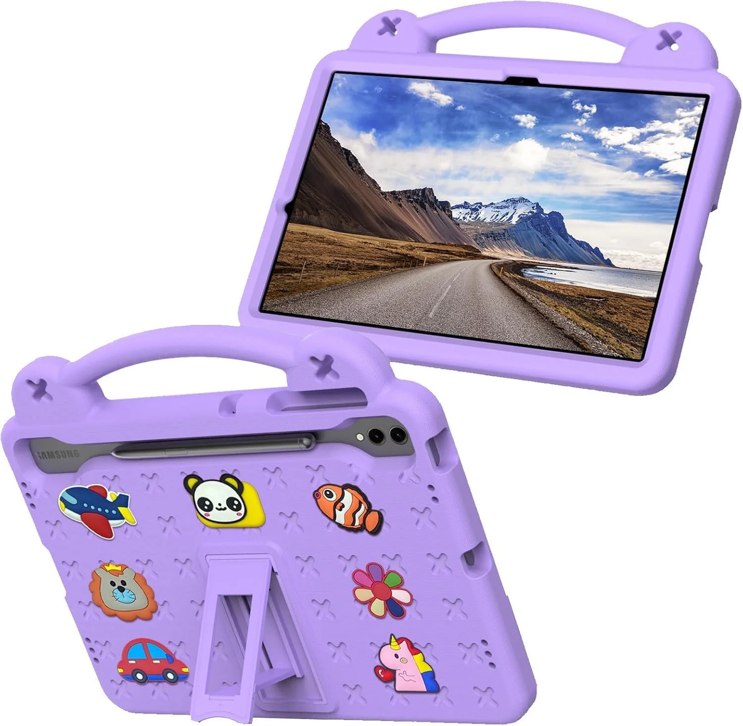 کیف محافظ کودکانه Jarttarn مناسب برای تبلت سامسونگ گلکسی تب S9 FE+ (12.4 اینچ) مدل SM-X610 / SM-X616B، کاور مقاوم در برابر ضربه فوم EVA سنگین، کیف ضد ضربه کودکانه با پایه (بنفش) کیف محافظ کودکانه Jarttarn مناسب برای تبلت سامسونگ گلکسی تب S9 FE+ (12.4 اینچ) مدل SM-X610 / SM-X616B، کاور مقاوم در برابر ضربه فوم EVA سنگین، کیف ضد ضربه کودکانه با پایه (بنفش)