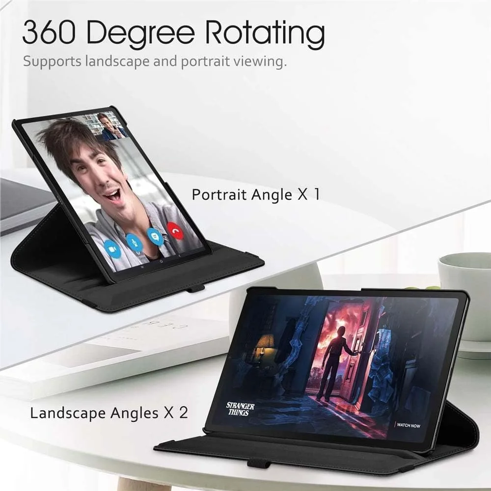 کاور چرمی PU با قابلیت چرخش 360 درجه سازگار با تبلت گلکسی تب S5e 10.5 اینچ - دارای حالت خواب/بیدار خودکار برای مدل های SM-T720/T725/T727 (چند رنگ)