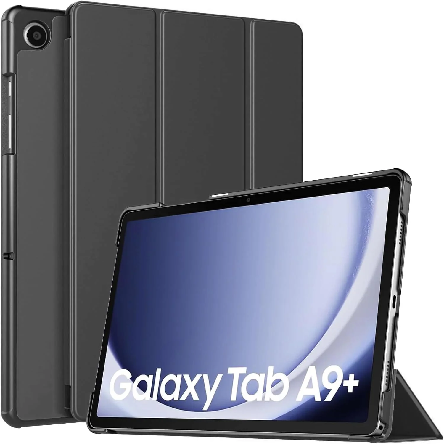 کاور تبلت سامسونگ گلکسی تب A9+/A9 پلاس 11 اینچ 2023، کاور محافظ پشتی سخت، باریک و سبک با قابلیت استند برای تبلت گلکسی تب A9+ مدل SM-X210/X216/X218 (مشکی)