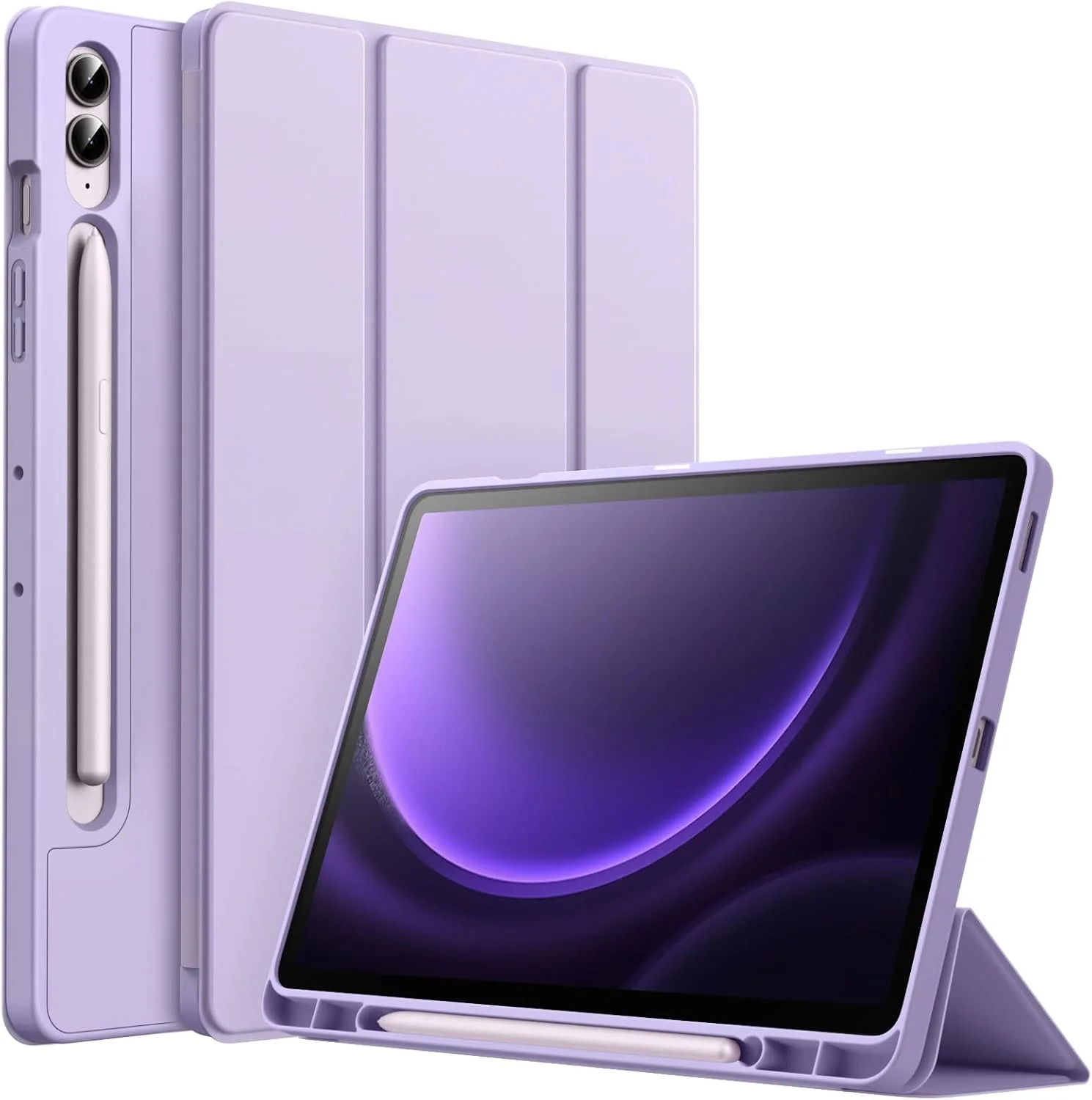 کاور تبلت سامسونگ گلکسی تب S9 FE+ / S9 FE پلاس 12.4 اینچی JETech با جای قلم S Pen، کاور محافظ تبلت سه تایی تاشو TPU نرم، پشتیبانی از شارژ قلم S Pen، بیدار/خواب خودکار (بنفش روشن) کاور تبلت سامسونگ گلکسی تب S9 FE+ / S9 FE پلاس 12.4 اینچی JETech با جای قلم S Pen، کاور محافظ تبلت سه تایی تاشو TPU نرم، پشتیبانی از شارژ قلم S Pen، بیدار/خواب خودکار (بنفش روشن)