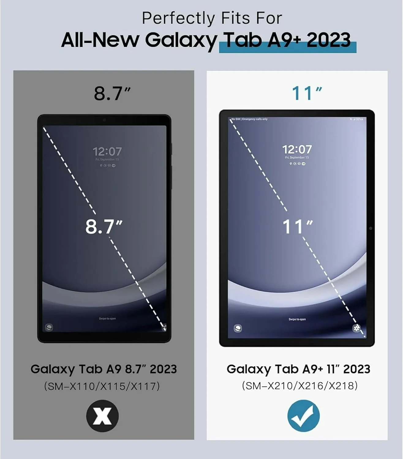 کاور تبلت سامسونگ گلکسی تب A9+/A9 پلاس 11 اینچ 2023، کاور محافظ پشتی سخت، باریک و سبک با قابلیت استند برای تبلت گلکسی تب A9+ مدل SM-X210/X216/X218 (مشکی) کاور تبلت سامسونگ گلکسی تب A9+/A9 پلاس 11 اینچ 2023، کاور محافظ پشتی سخت، باریک و سبک با قابلیت استند برای تبلت گلکسی تب A9+ مدل SM-X210/X216/X218 (مشکی)