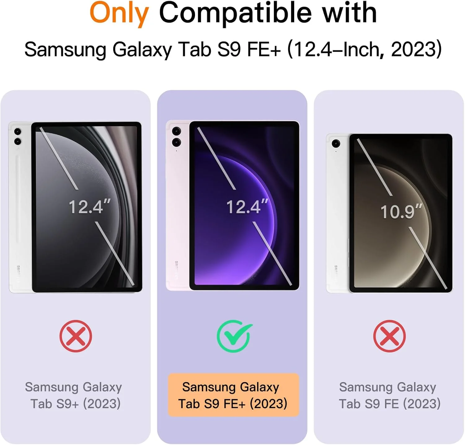 کاور تبلت سامسونگ گلکسی تب S9 FE+ / S9 FE پلاس 12.4 اینچی JETech با جای قلم S Pen، کاور محافظ تبلت سه تایی تاشو TPU نرم، پشتیبانی از شارژ قلم S Pen، بیدار/خواب خودکار (بنفش روشن) کاور تبلت سامسونگ گلکسی تب S9 FE+ / S9 FE پلاس 12.4 اینچی JETech با جای قلم S Pen، کاور محافظ تبلت سه تایی تاشو TPU نرم، پشتیبانی از شارژ قلم S Pen، بیدار/خواب خودکار (بنفش روشن)