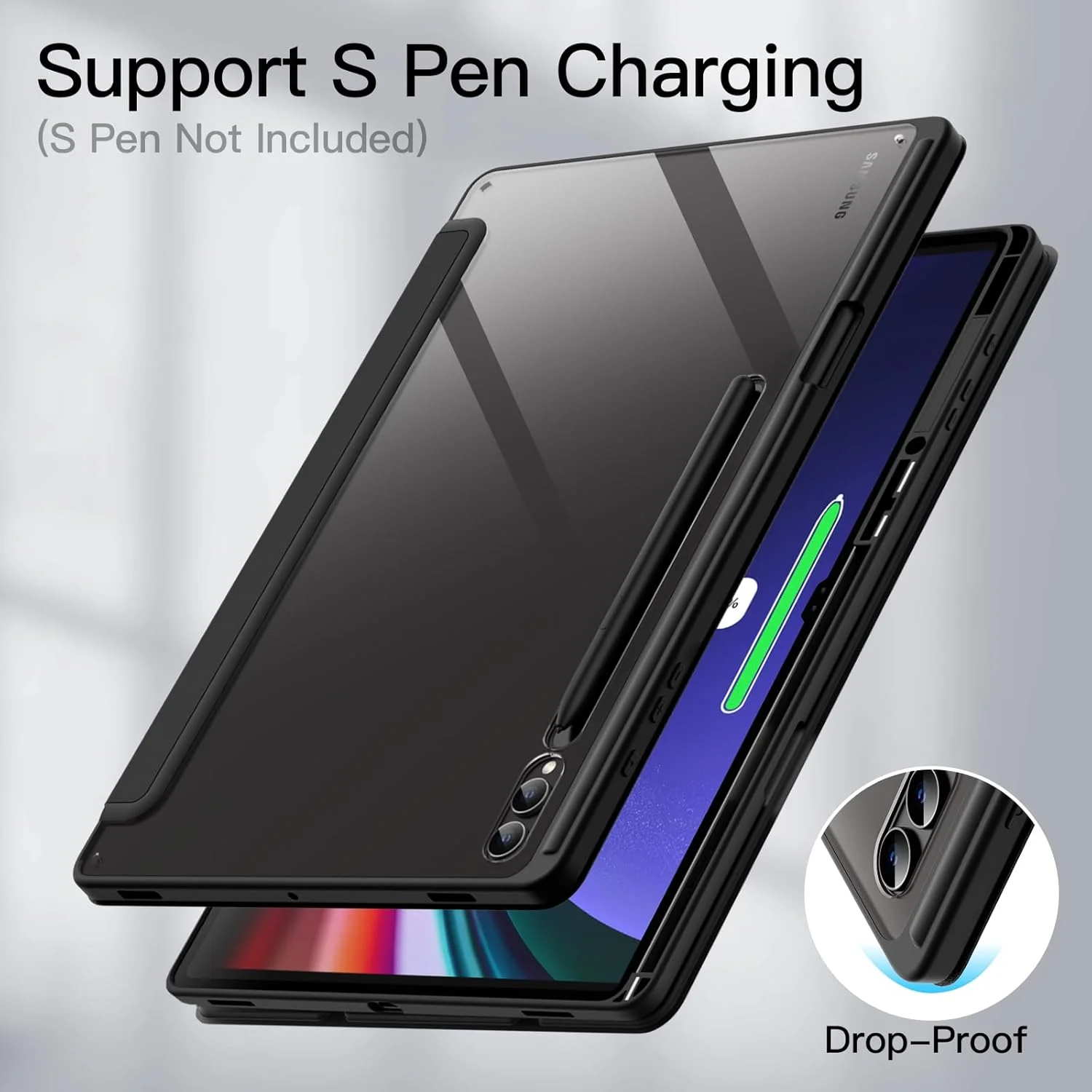 JETech Case for Samsung Galaxy Tab S10 Ultra/Tab S9 Ultra 14.6-Inch with S Pen Holder, Clear Transparent PC Back, Shockproof Tri-Fold Stand Tablet Cover, Auto Wake/Sleep (Graphite Black) JETech Case for Samsung Galaxy Tab S10 Ultra/Tab S9 Ultra 14.6-Inch with S Pen Holder, Clear Transparent PC Back, Shockproof Tri-Fold Stand Tablet Cover, Auto Wake/Sleep (Graphite Black)