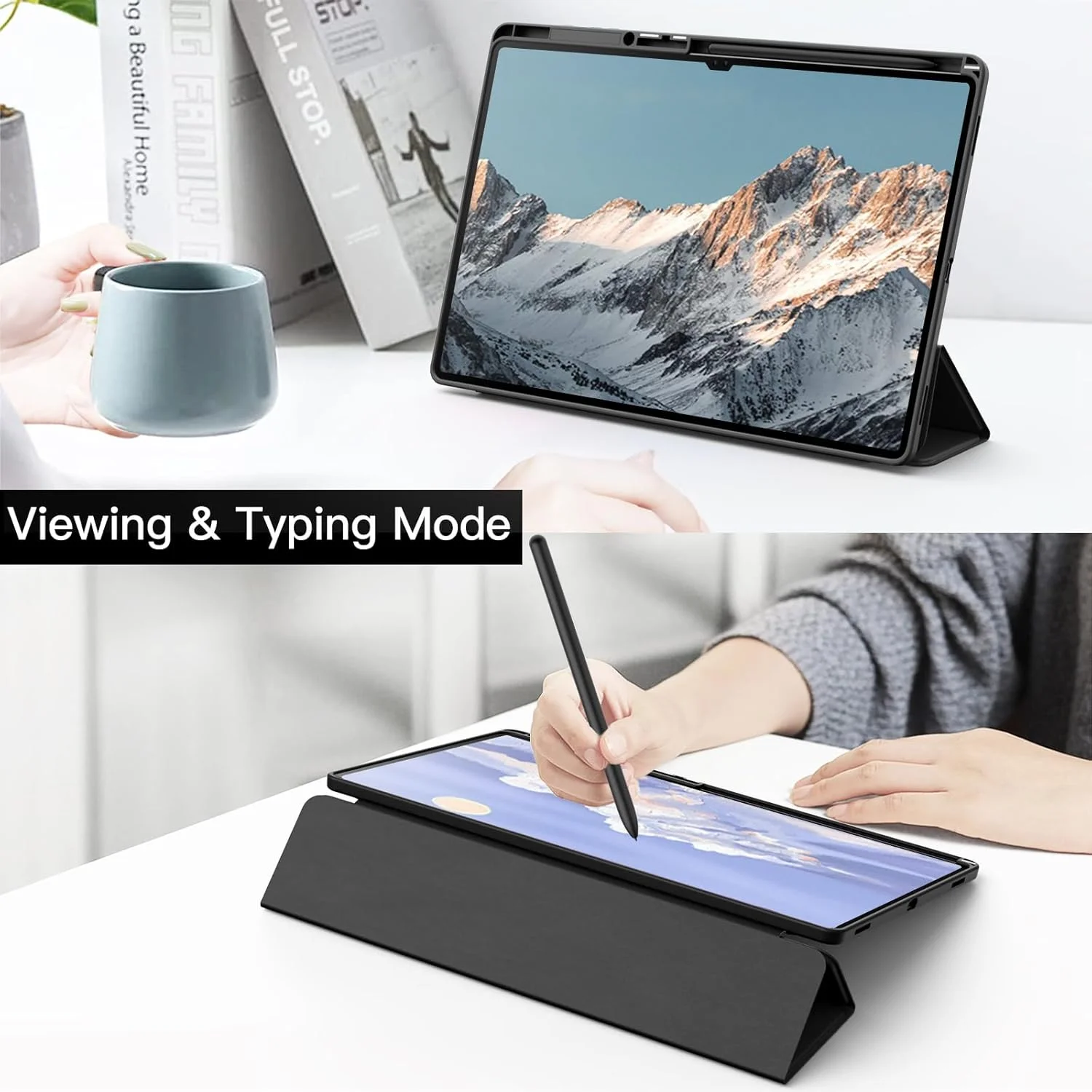 JETech Case for Samsung Galaxy Tab S10 Ultra/Tab S9 Ultra 14.6-Inch with S Pen Holder, Clear Transparent PC Back, Shockproof Tri-Fold Stand Tablet Cover, Auto Wake/Sleep (Graphite Black) JETech Case for Samsung Galaxy Tab S10 Ultra/Tab S9 Ultra 14.6-Inch with S Pen Holder, Clear Transparent PC Back, Shockproof Tri-Fold Stand Tablet Cover, Auto Wake/Sleep (Graphite Black)