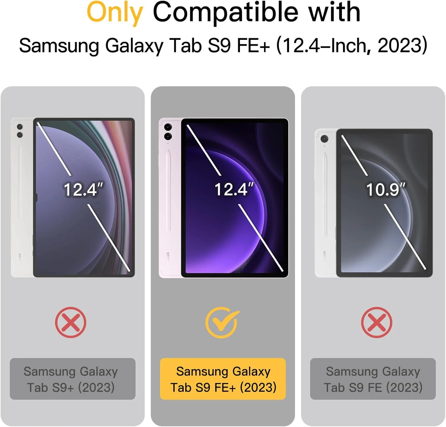 کاور تبلت سامسونگ گلکسی تب S9 FE+ / S9 FE پلاس 12.4 اینچی JETech، دارای جای قلم S Pen، پشت PC سخت شفاف، کاور محافظ سه لایه تاشو، قابلیت بیدار/خواب خودکار (بنفش روشن) کاور تبلت سامسونگ گلکسی تب S9 FE+ / S9 FE پلاس 12.4 اینچی JETech، دارای جای قلم S Pen، پشت PC سخت شفاف، کاور محافظ سه لایه تاشو، قابلیت بیدار/خواب خودکار (بنفش روشن)