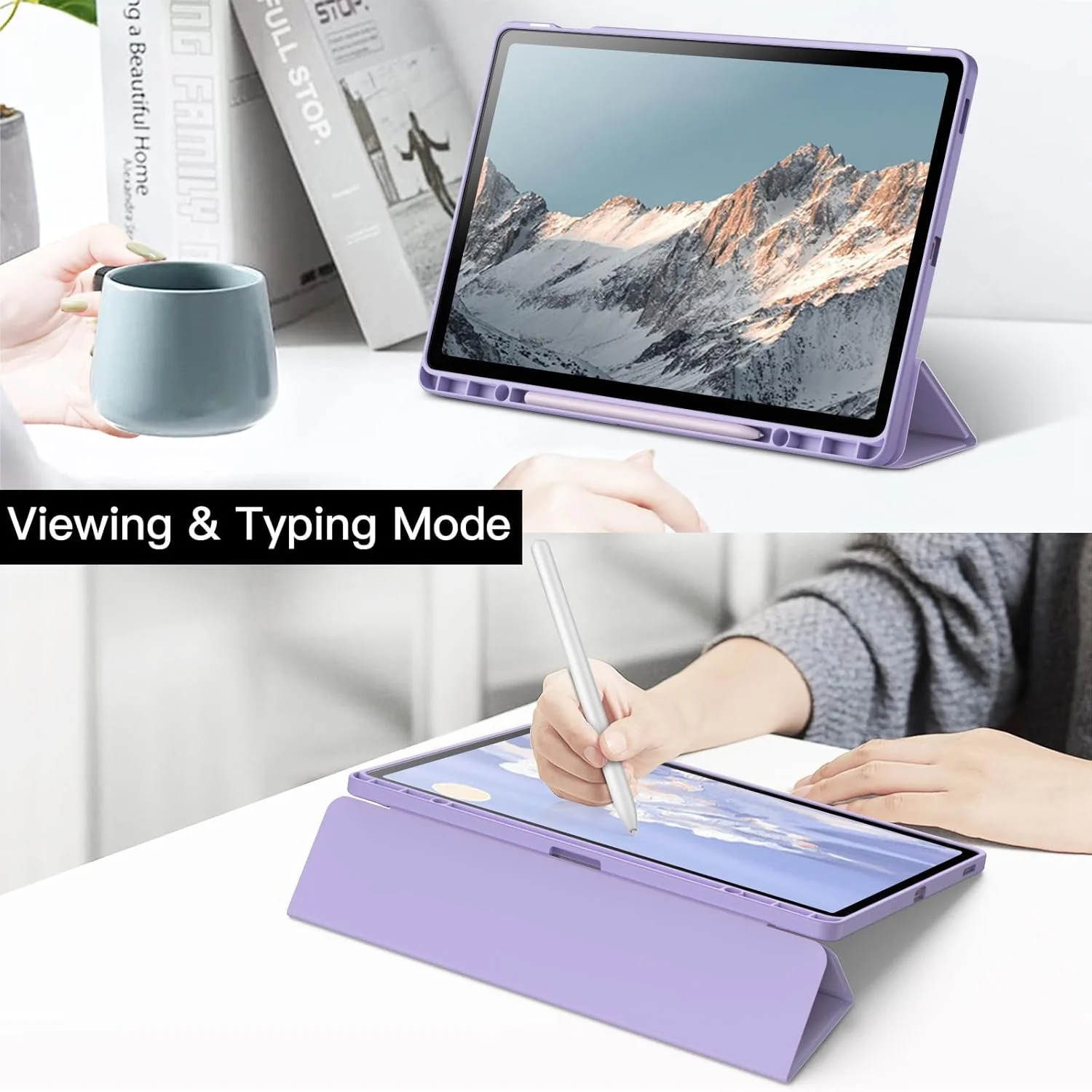 کاور تبلت سامسونگ گلکسی تب S9 FE+ / S9 FE پلاس 12.4 اینچی JETech، دارای جای قلم S Pen، پشت PC سخت شفاف، کاور محافظ سه لایه تاشو، قابلیت بیدار/خواب خودکار (بنفش روشن) کاور تبلت سامسونگ گلکسی تب S9 FE+ / S9 FE پلاس 12.4 اینچی JETech، دارای جای قلم S Pen، پشت PC سخت شفاف، کاور محافظ سه لایه تاشو، قابلیت بیدار/خواب خودکار (بنفش روشن)