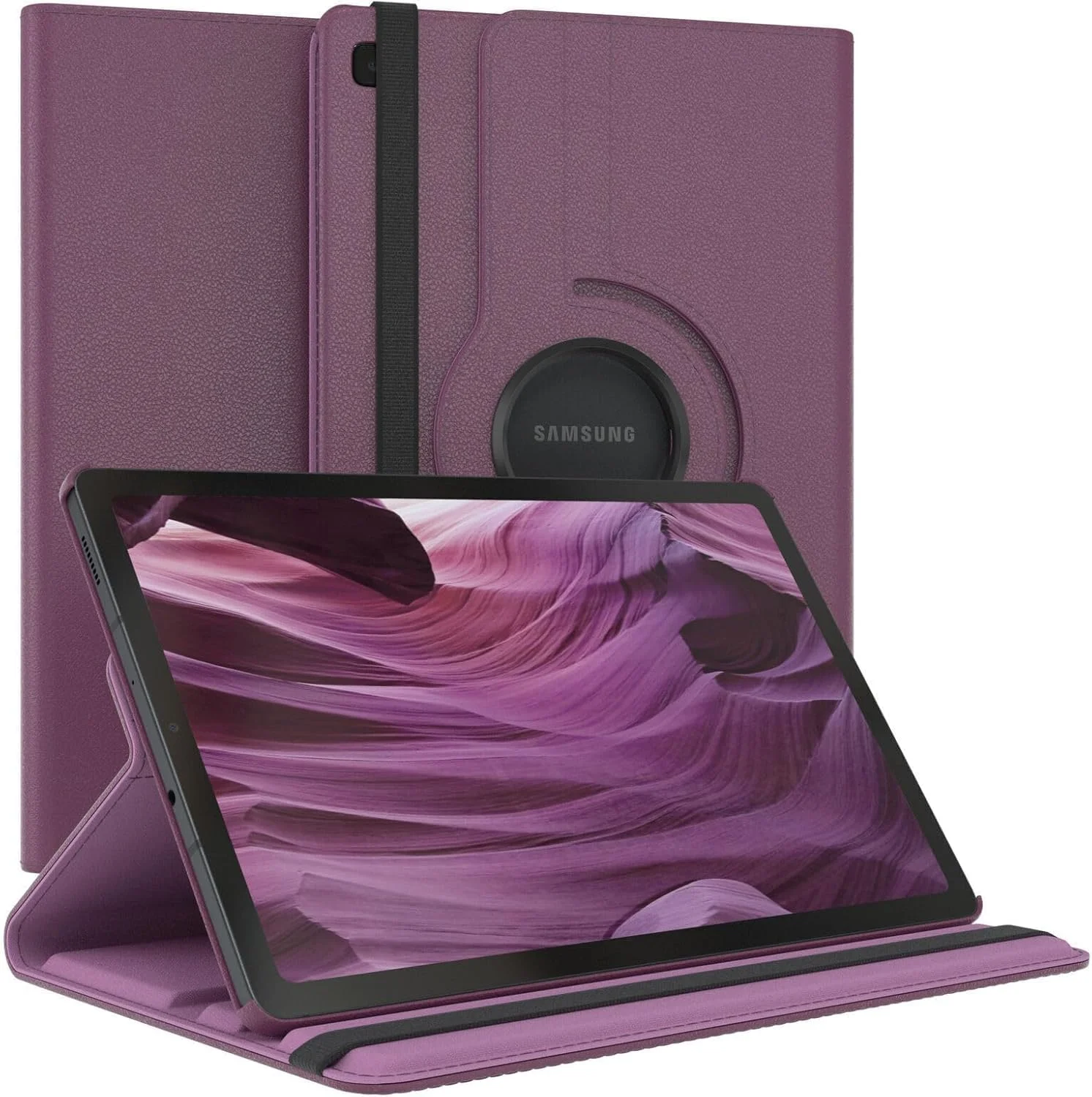 SmartGrist Case for Samsung Galaxy Tab S10+ 2024 / S9+ 2023 / S8+ 2022 / S7 FE 2021 / S7+ 2020 12.4 inch, 360 Degree Stand [Auto Sleep/Wake] Flip Tablet Cover (Purple)
