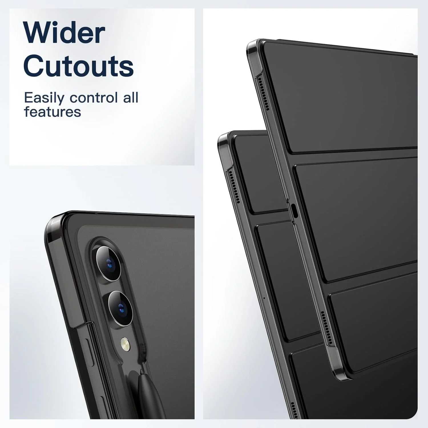 JETech Case for Samsung Galaxy Tab S10 Ultra/Tab S9 Ultra 14.6-Inch, Translucent Back Tri-Fold Stand Protective Tablet Cover, Support S Pen Charging, Auto Wake/Sleep (Graphite Black) JETech Case for Samsung Galaxy Tab S10 Ultra/Tab S9 Ultra 14.6-Inch, Translucent Back Tri-Fold Stand Protective Tablet Cover, Support S Pen Charging, Auto Wake/Sleep (Graphite Black)