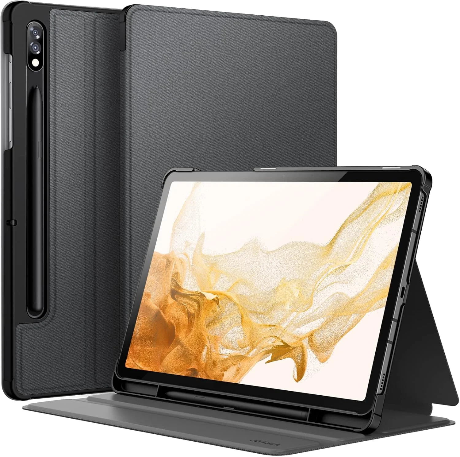 کاور تبلت JETech مناسب برای Samsung Galaxy Tab S8 2022 / S7 2020 سایز 11 اینچ به همراه جای قلم S Pen، کاور محافظ باریک تبلت با قابلیت استند چند زاویه ای (مشکی) کاور تبلت JETech مناسب برای Samsung Galaxy Tab S8 2022 / S7 2020 سایز 11 اینچ به همراه جای قلم S Pen، کاور محافظ باریک تبلت با قابلیت استند چند زاویه ای (مشکی)