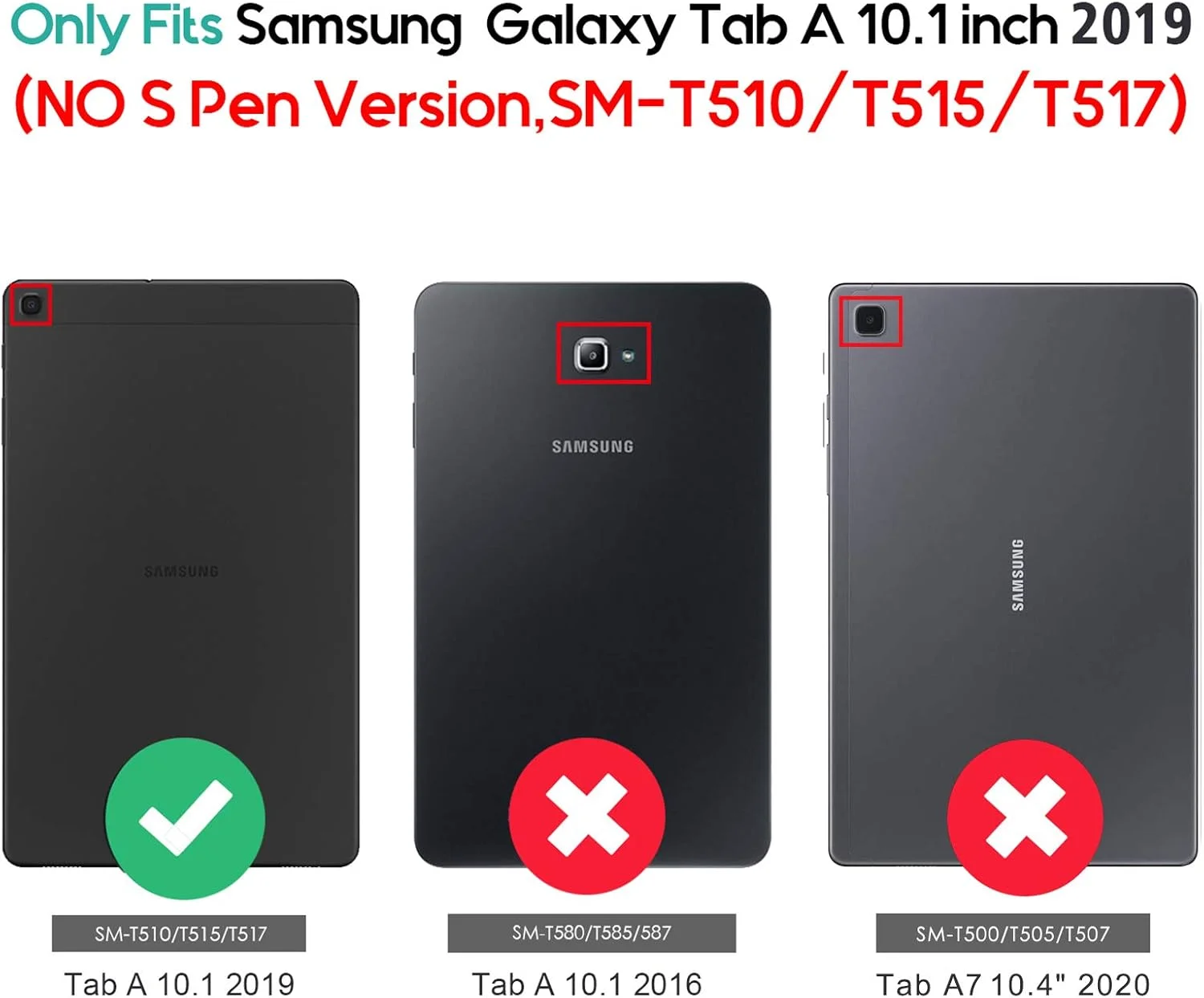 کاور باریک و سبک ProCase برای تبلت سامسونگ گلکسی تب A 10.1 اینچ مدل 2019 (T510 T515 T517) مدل SM-T510 SM-T515 SM-T517 - مشکی