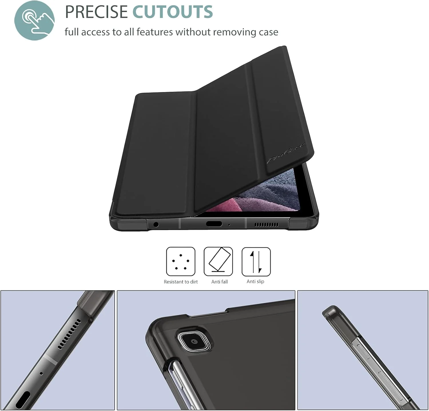 کیف محافظ تبلت ProCase Galaxy Tab A7 Lite سایز 8.7 اینچ (SM-T220/ SM-T225/ SM-T227)، کاور محافظ هارد شل استنددار برای تبلت 8.7 اینچی Samsung Tab A7 Lite 2021 - مشکی کیف محافظ تبلت ProCase Galaxy Tab A7 Lite سایز 8.7 اینچ (SM-T220/ SM-T225/ SM-T227)، کاور محافظ هارد شل استنددار برای تبلت 8.7 اینچی Samsung Tab A7 Lite 2021 - مشکی