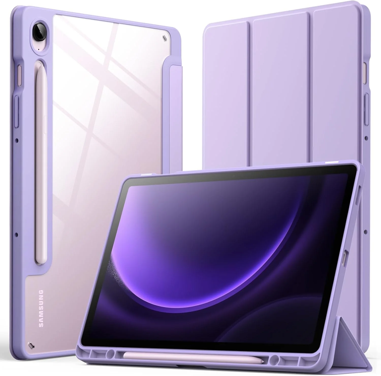 JETech Case for Samsung Galaxy Tab S10 Lite / S10 FE / S9 FE 10.9-Inch with S Pen Holder, Clear Transparent Hard PC Back, Protective Tri-Fold Stand Tablet Cover, Auto Wake/Sleep (Light Purple) JETech Case for Samsung Galaxy Tab S10 Lite / S10 FE / S9 FE 10.9-Inch with S Pen Holder, Clear Transparent Hard PC Back, Protective Tri-Fold Stand Tablet Cover, Auto Wake/Sleep (Light Purple)