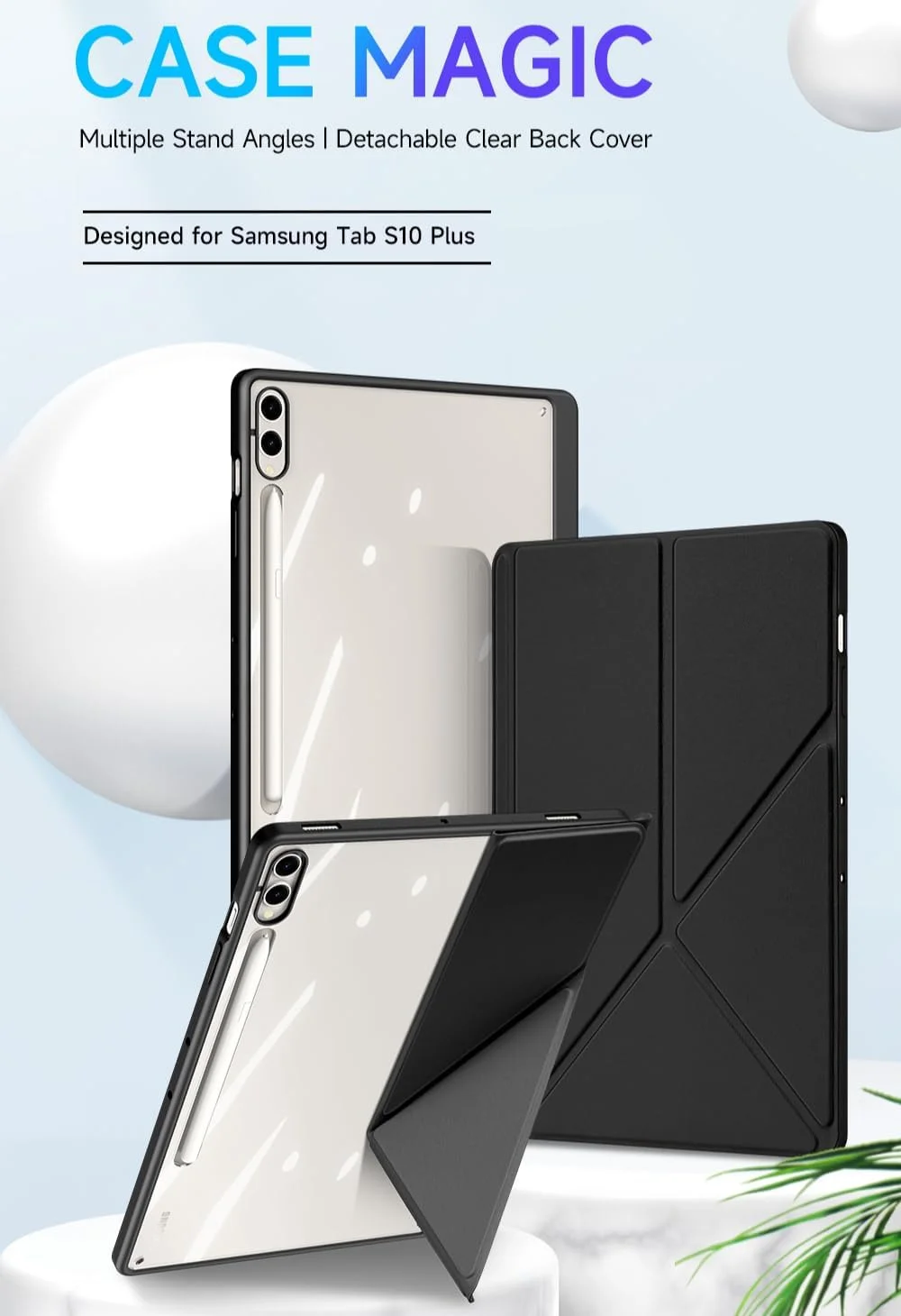 کاور پشتی شفاف Gruattreay سازگار با تبلت سامسونگ گلکسی تب S10 پلاس/تب S10+ 12.4 اینچ (2024)، کاور پشتی TPU نرم با قابلیت استند مغناطیسی و عملکرد خواب/بیدار خودکار (مشکی) کاور پشتی شفاف Gruattreay سازگار با تبلت سامسونگ گلکسی تب S10 پلاس/تب S10+ 12.4 اینچ (2024)، کاور پشتی TPU نرم با قابلیت استند مغناطیسی و عملکرد خواب/بیدار خودکار (مشکی)