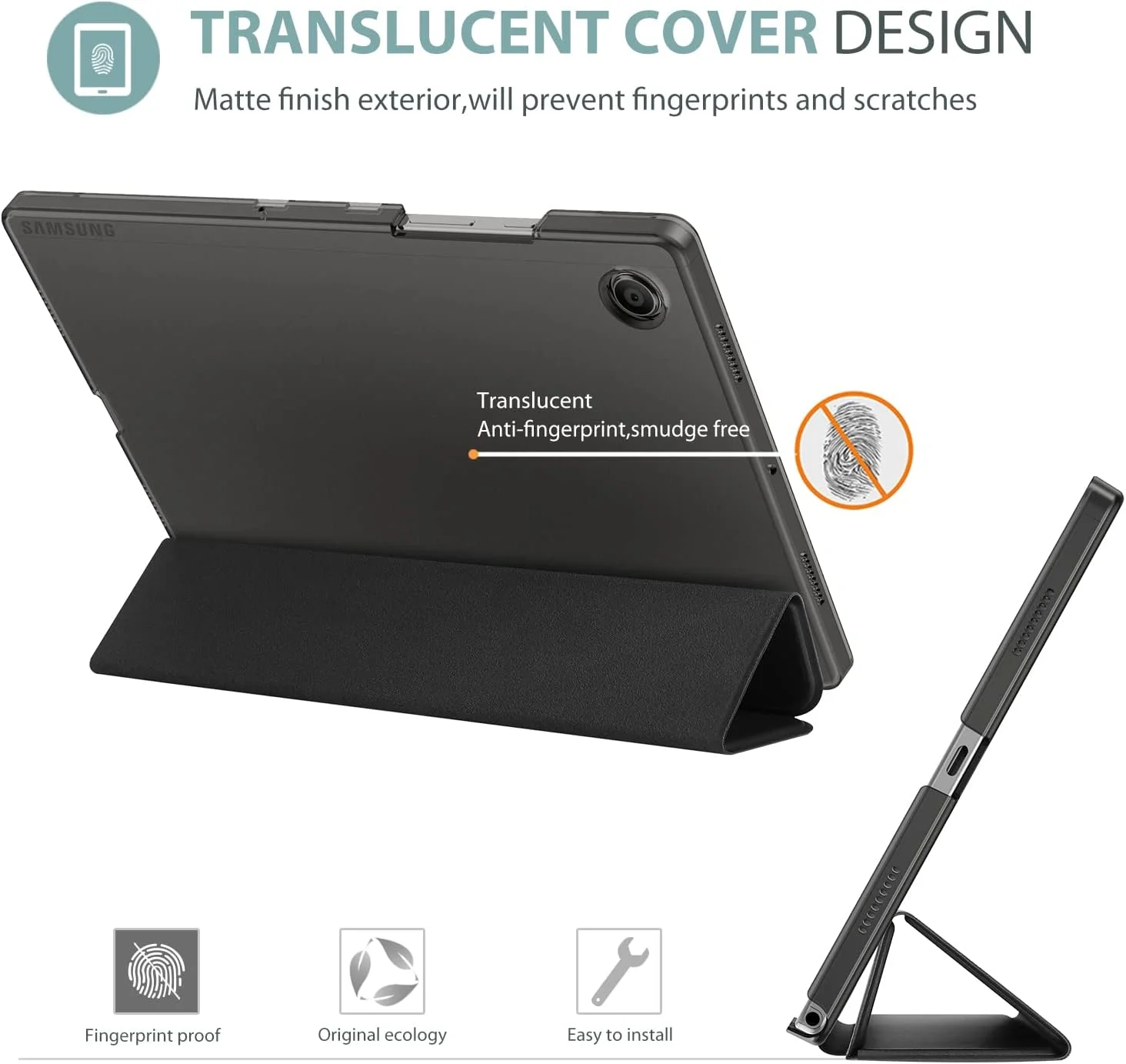 ProCase for Galaxy Tab A8 10.5 Case, Slim Stand Hard Back Shell Protective Smart Cover Case for Galaxy Tab A8 10.5 Inch 2022 SM-X200 X205 X207 -Black ProCase for Galaxy Tab A8 10.5 Case, Slim Stand Hard Back Shell Protective Smart Cover Case for Galaxy Tab A8 10.5 Inch 2022 SM-X200 X205 X207 -Black