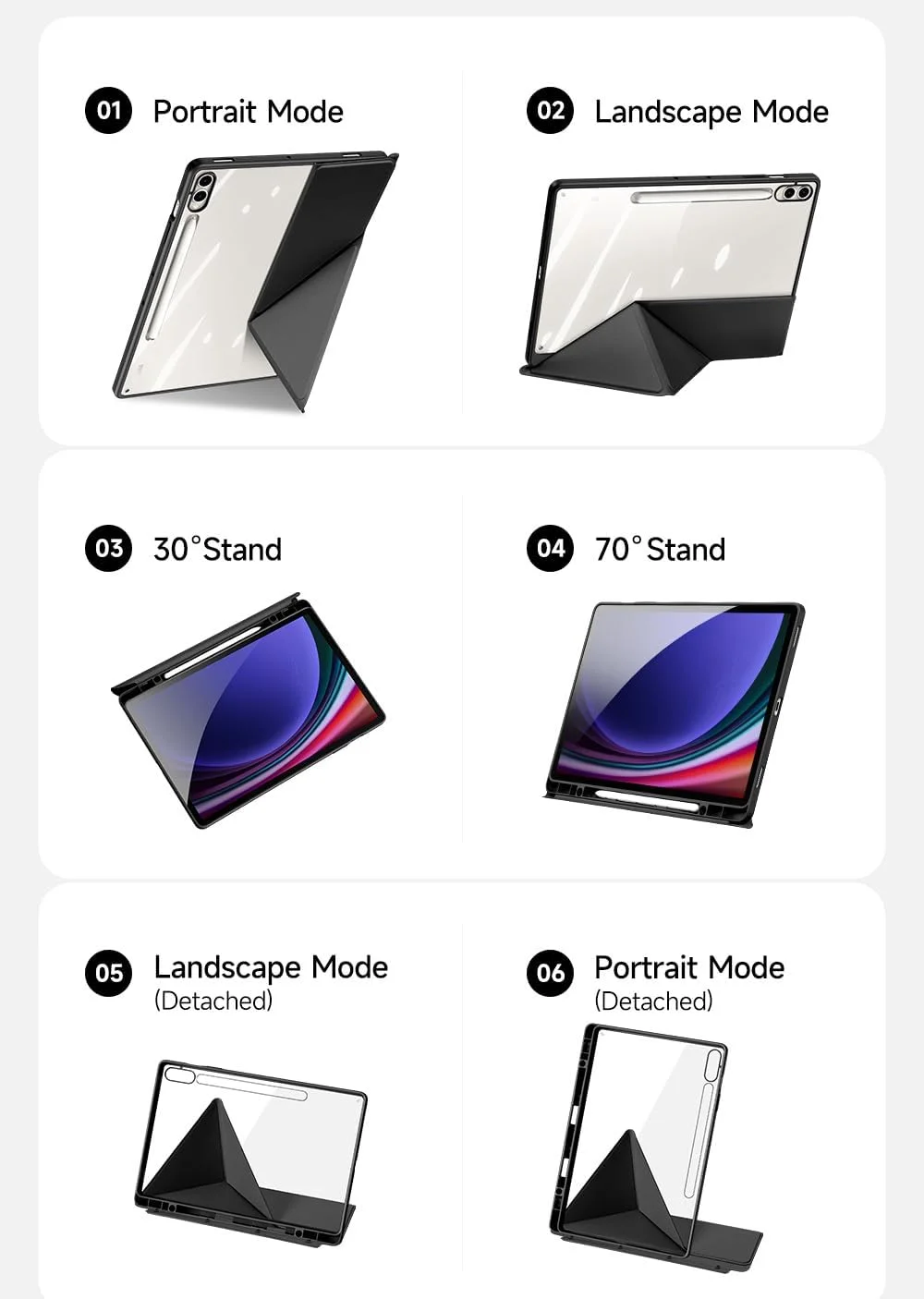 کاور پشتی شفاف Gruattreay سازگار با تبلت سامسونگ گلکسی تب S10 پلاس/تب S10+ 12.4 اینچ (2024)، کاور پشتی TPU نرم با قابلیت استند مغناطیسی و عملکرد خواب/بیدار خودکار (مشکی) کاور پشتی شفاف Gruattreay سازگار با تبلت سامسونگ گلکسی تب S10 پلاس/تب S10+ 12.4 اینچ (2024)، کاور پشتی TPU نرم با قابلیت استند مغناطیسی و عملکرد خواب/بیدار خودکار (مشکی)