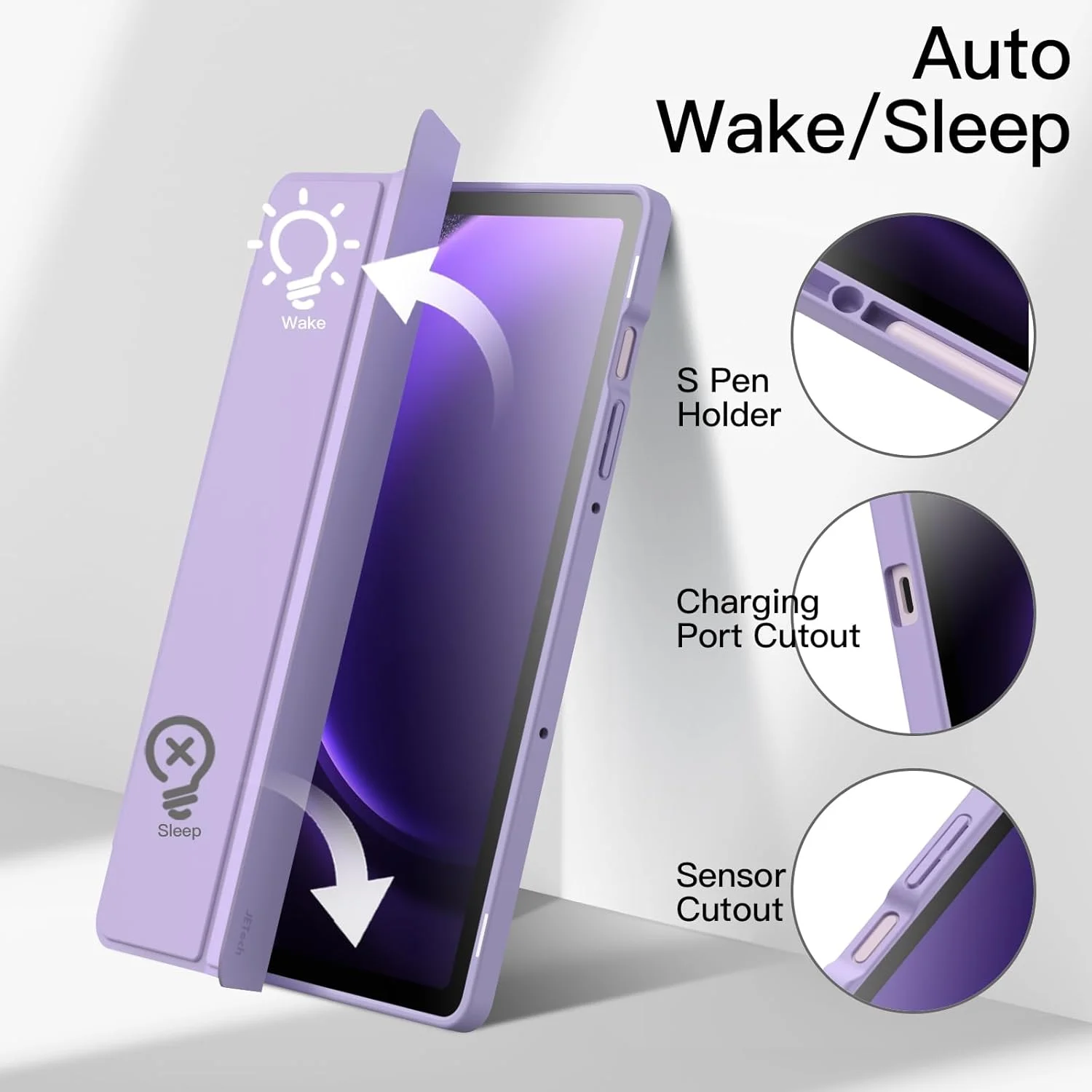 JETech Case for Samsung Galaxy Tab S10 Lite / S10 FE / S9 FE 10.9-Inch with S Pen Holder, Clear Transparent Hard PC Back, Protective Tri-Fold Stand Tablet Cover, Auto Wake/Sleep (Light Purple) JETech Case for Samsung Galaxy Tab S10 Lite / S10 FE / S9 FE 10.9-Inch with S Pen Holder, Clear Transparent Hard PC Back, Protective Tri-Fold Stand Tablet Cover, Auto Wake/Sleep (Light Purple)