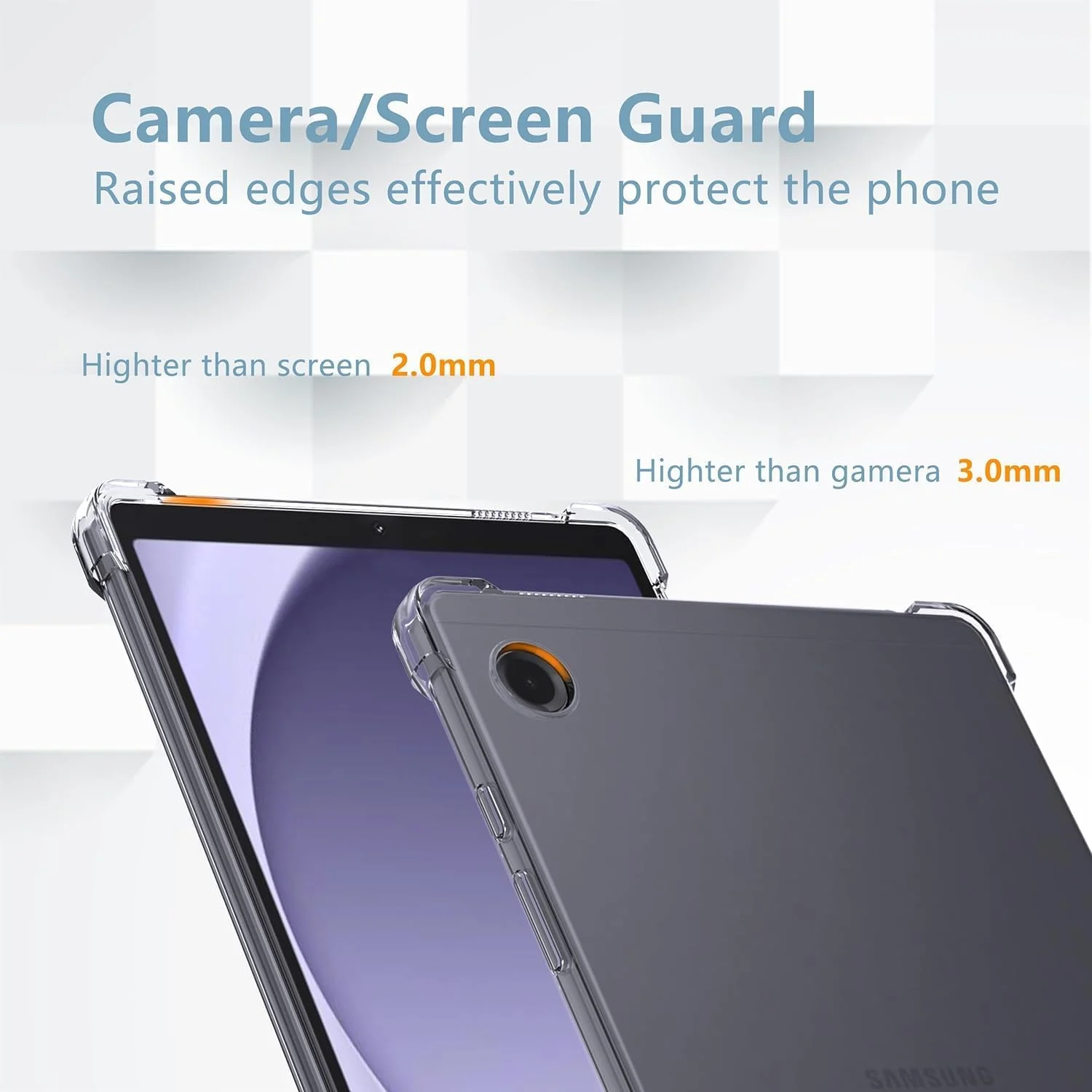 کاور زوبی تک برای تبلت سامسونگ گلکسی تب A9 8.7 اینچی، کاور محافظ پیشرفته با ایربگ، کاور سیلیکونی TPU شفاف و انعطاف پذیر ضد ضربه و ضد خش، کاور باریک برای گلکسی تب A9