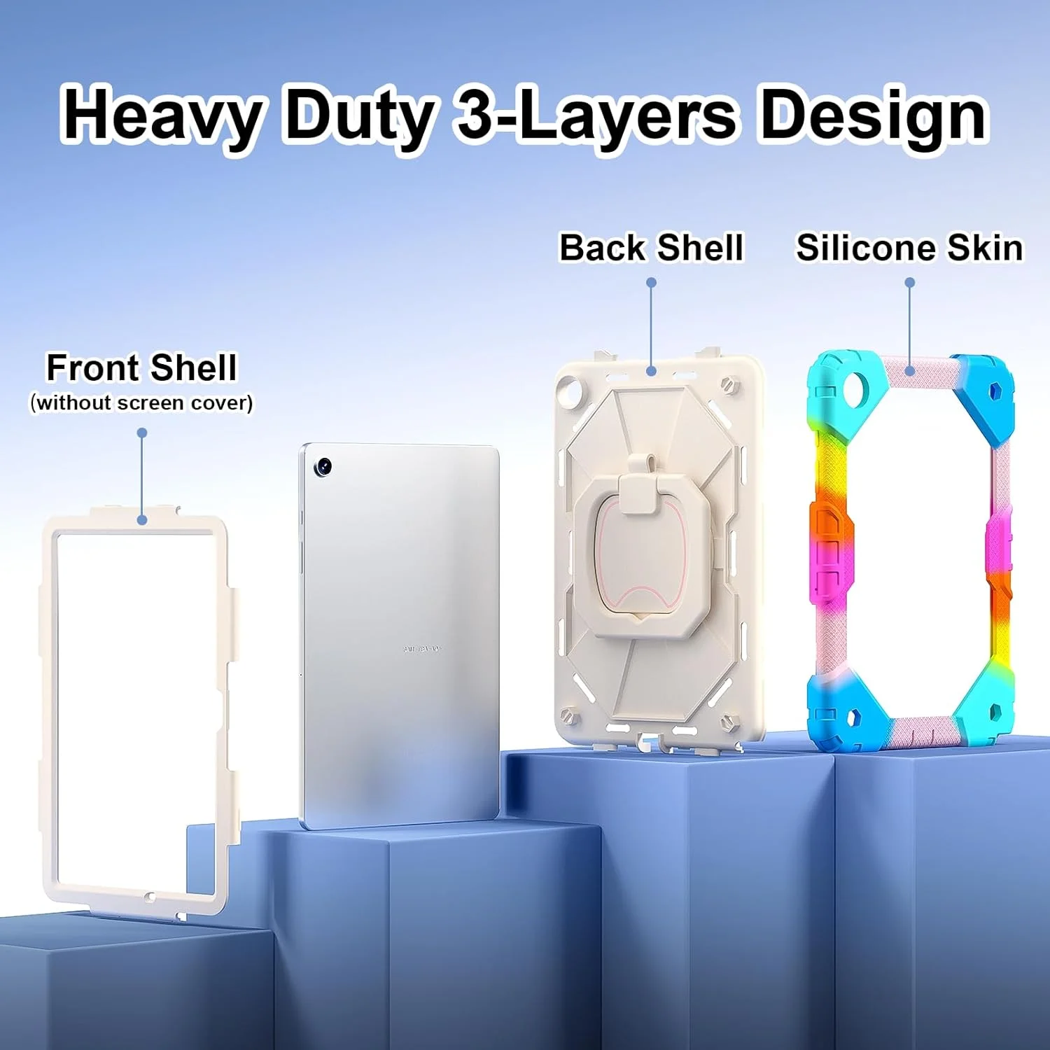 کیجوتورف کاور تبلت سامسونگ گلکسی تب A9+ سایز 11 اینچ مدل 2023، دارای هولدر، ضد ضربه، محافظ کامل بدنه، به همراه بند شانه (چند رنگ)