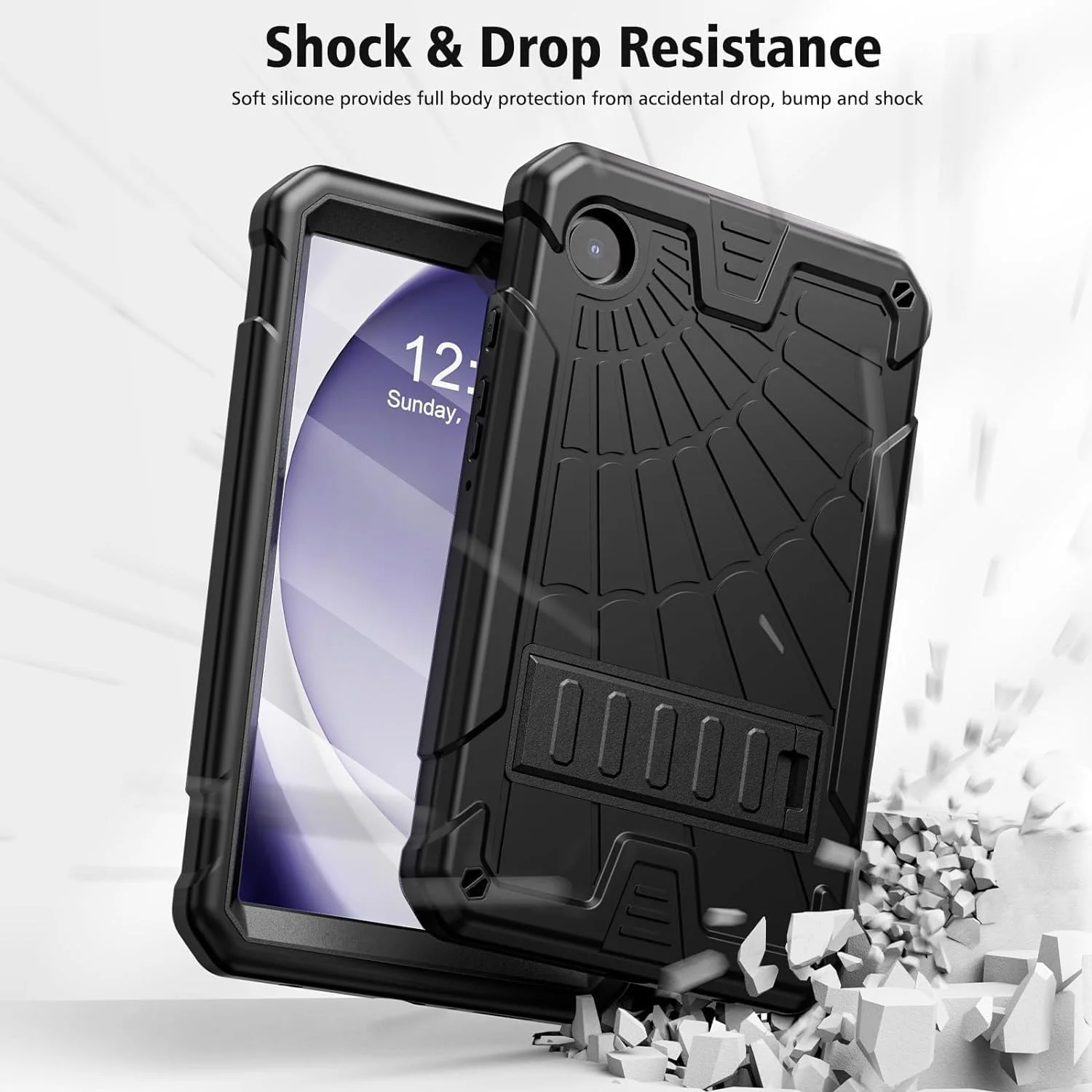 AVAKOT Galaxy Tab A9 8.7 Inch Case 2023 Model (SM-X110/X115/X117) with Stand | Kids Protective Case for Samsung Galaxy Tab A9 with Pencil Holder| Black AVAKOT Galaxy Tab A9 8.7 Inch Case 2023 Model (SM-X110/X115/X117) with Stand | Kids Protective Case for Samsung Galaxy Tab A9 with Pencil Holder| Black