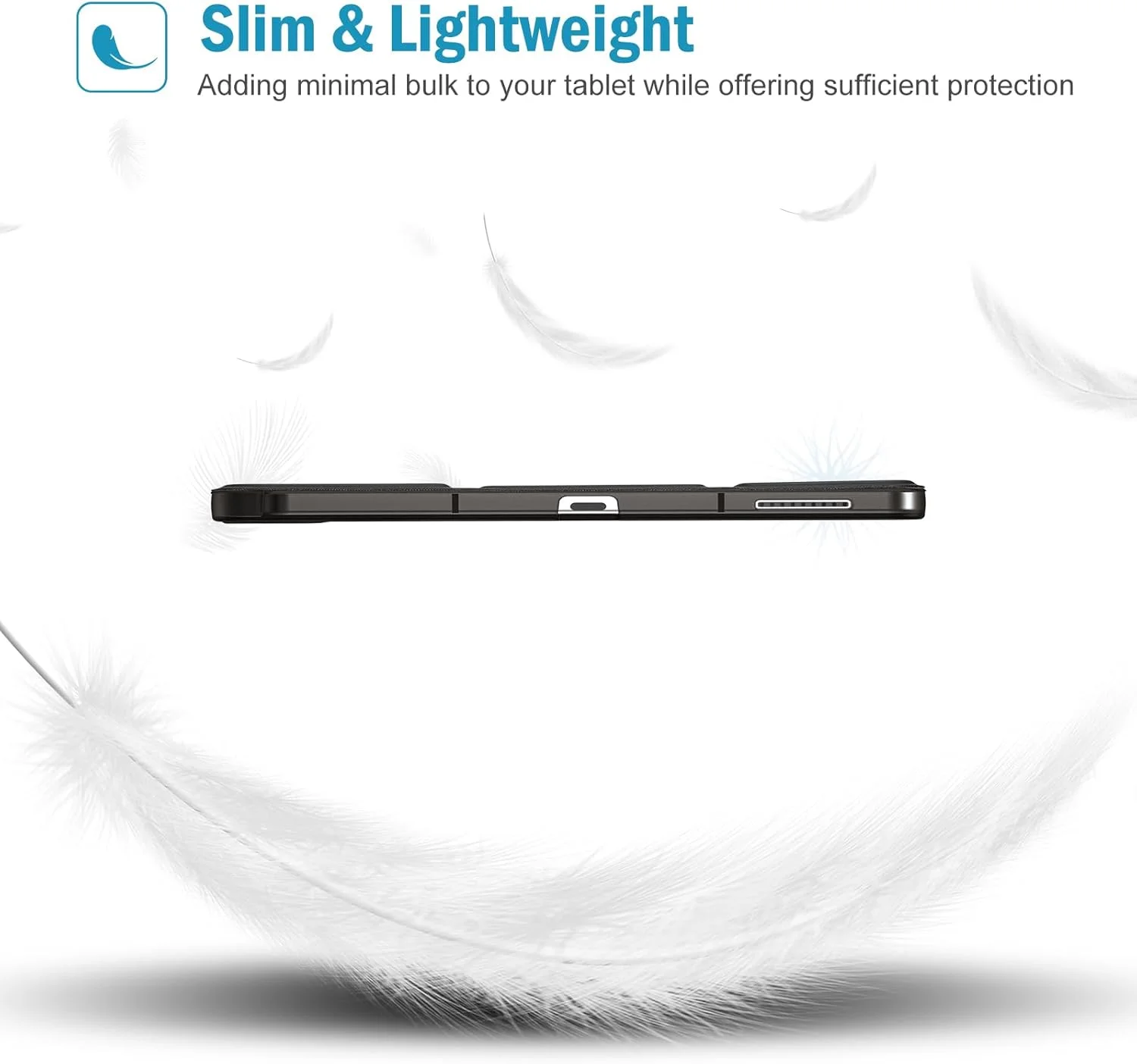 کاور پروکیس برای گلکسی تب S6 لایت 10.4 اینچ مدل 2022 2020 با جای قلم S (SM-P613/P619/610/P615/P617)، کاور باریک سه لایه با پشت TPU نرم و شفاف و قابلیت بیدار/خواب خودکار - مشکی