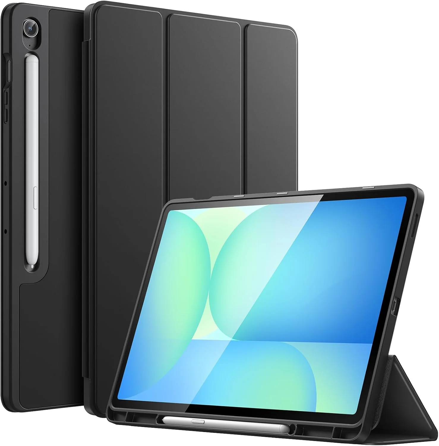کاور تبلت سامسونگ گلکسی تب S10 FE پلاس/S10 FE+ 13.1 اینچی JETech با جای قلم S Pen، کاور محافظ تبلت سه تایی تاشو TPU نرم، پشتیبانی از شارژ S Pen، بیدار/خواب خودکار (مشکی) کاور تبلت سامسونگ گلکسی تب S10 FE پلاس/S10 FE+ 13.1 اینچی JETech با جای قلم S Pen، کاور محافظ تبلت سه تایی تاشو TPU نرم، پشتیبانی از شارژ S Pen، بیدار/خواب خودکار (مشکی)