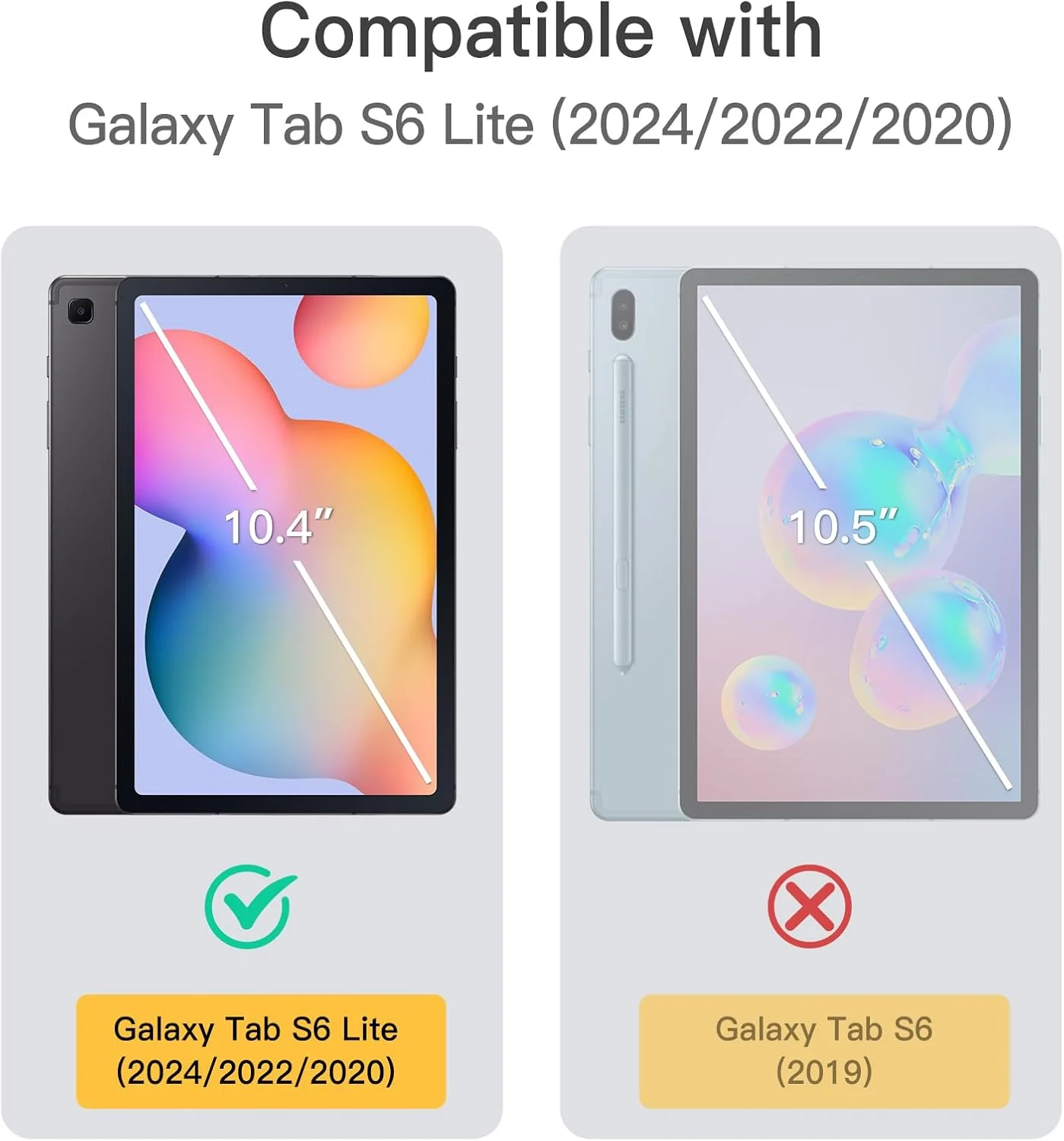 کاور JETech برای تبلت سامسونگ گلکسی تب S6 Lite 10.4 اینچی 2024/2022/2020 با جای قلم S Pen، کاور محافظ تبلت باریک Folio Stand، قابلیت تنظیم چند زاویه (مشکی)