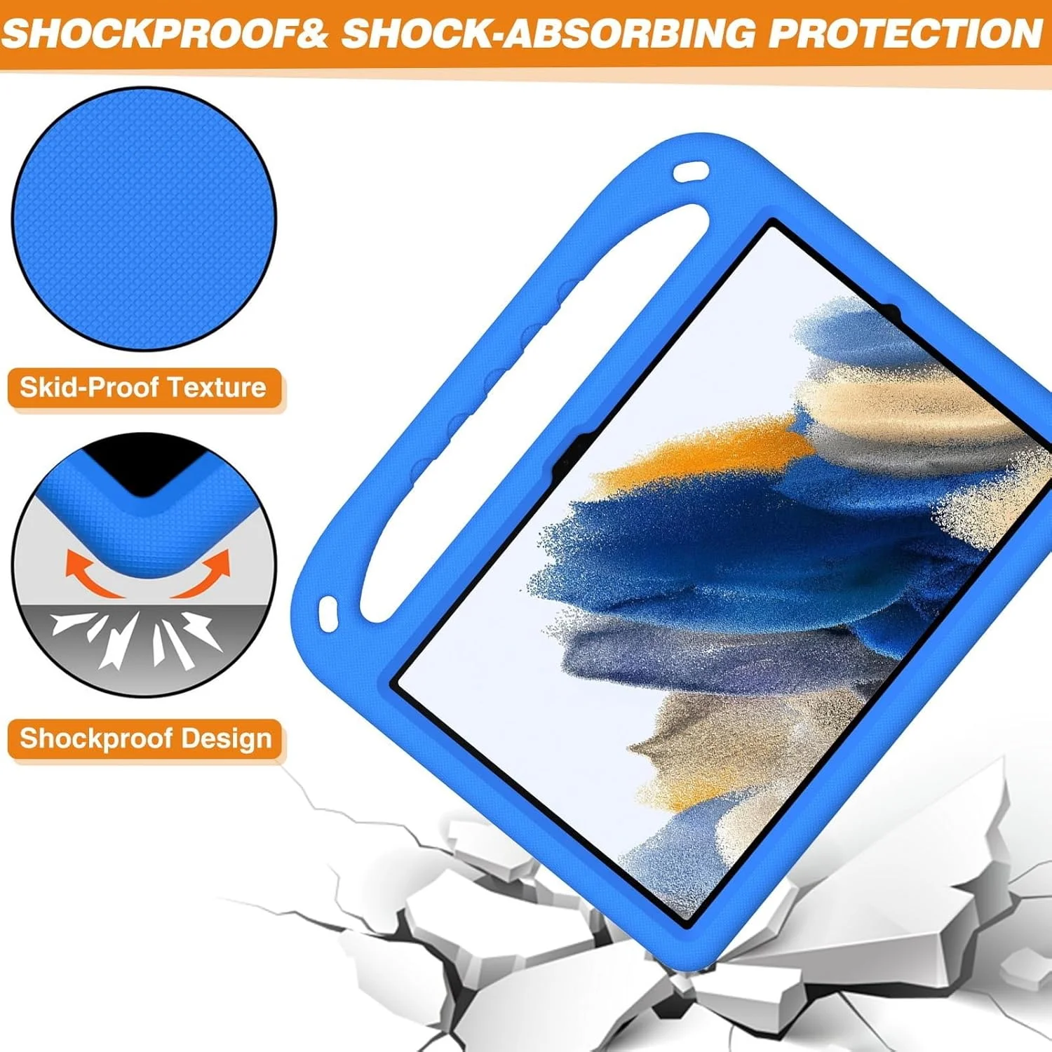 SKEIDO Kids Case For Samsung Galaxy Tab A9+ A9 Plus 11 Inch (2023) SM-X210/X215/X216/X218 EVA Foam Lightweight Shockproof Duarable Tablet Cover with Handle Stand Case For Children Firendly (Blue) SKEIDO Kids Case For Samsung Galaxy Tab A9+ A9 Plus 11 Inch (2023) SM-X210/X215/X216/X218 EVA Foam Lightweight Shockproof Duarable Tablet Cover with Handle Stand Case For Children Firendly (Blue)