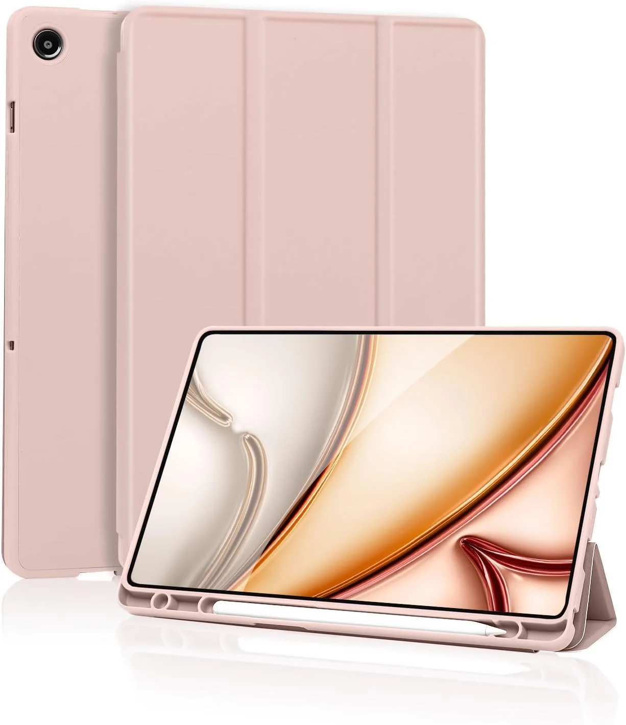 کیف پالکیتسی مناسب برای تبلت سامسونگ گلکسی تب A9+ / A9 پلاس 11 اینچ 2023، کیف محافظ تبلت باریک با قابلیت استند، زاویه دید چندگانه، بیدار/خواب خودکار (صورتی)