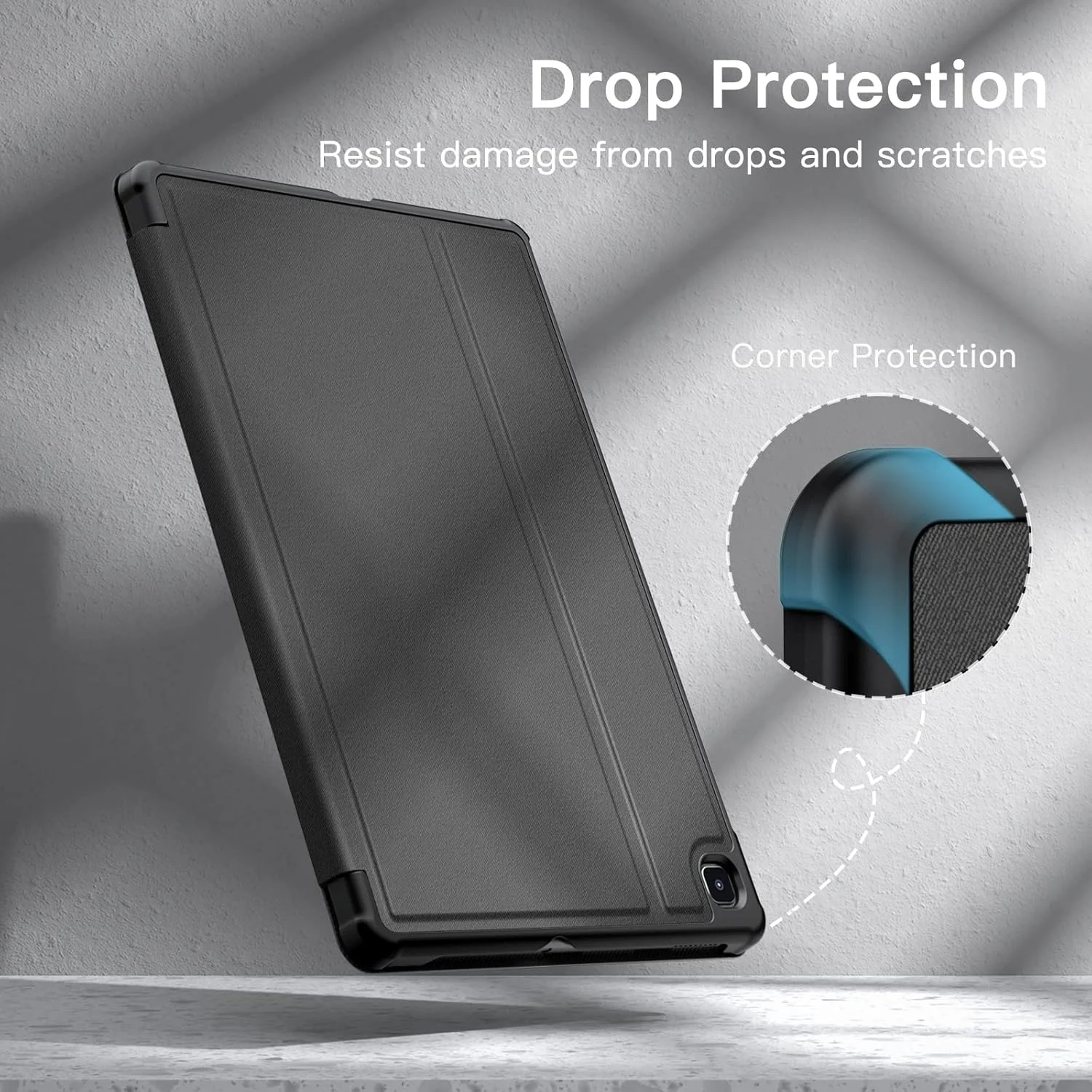 کاور JETech برای تبلت سامسونگ گلکسی تب S6 Lite 10.4 اینچی 2024/2022/2020 با جای قلم S Pen، کاور محافظ تبلت باریک Folio Stand، قابلیت تنظیم چند زاویه (مشکی)
