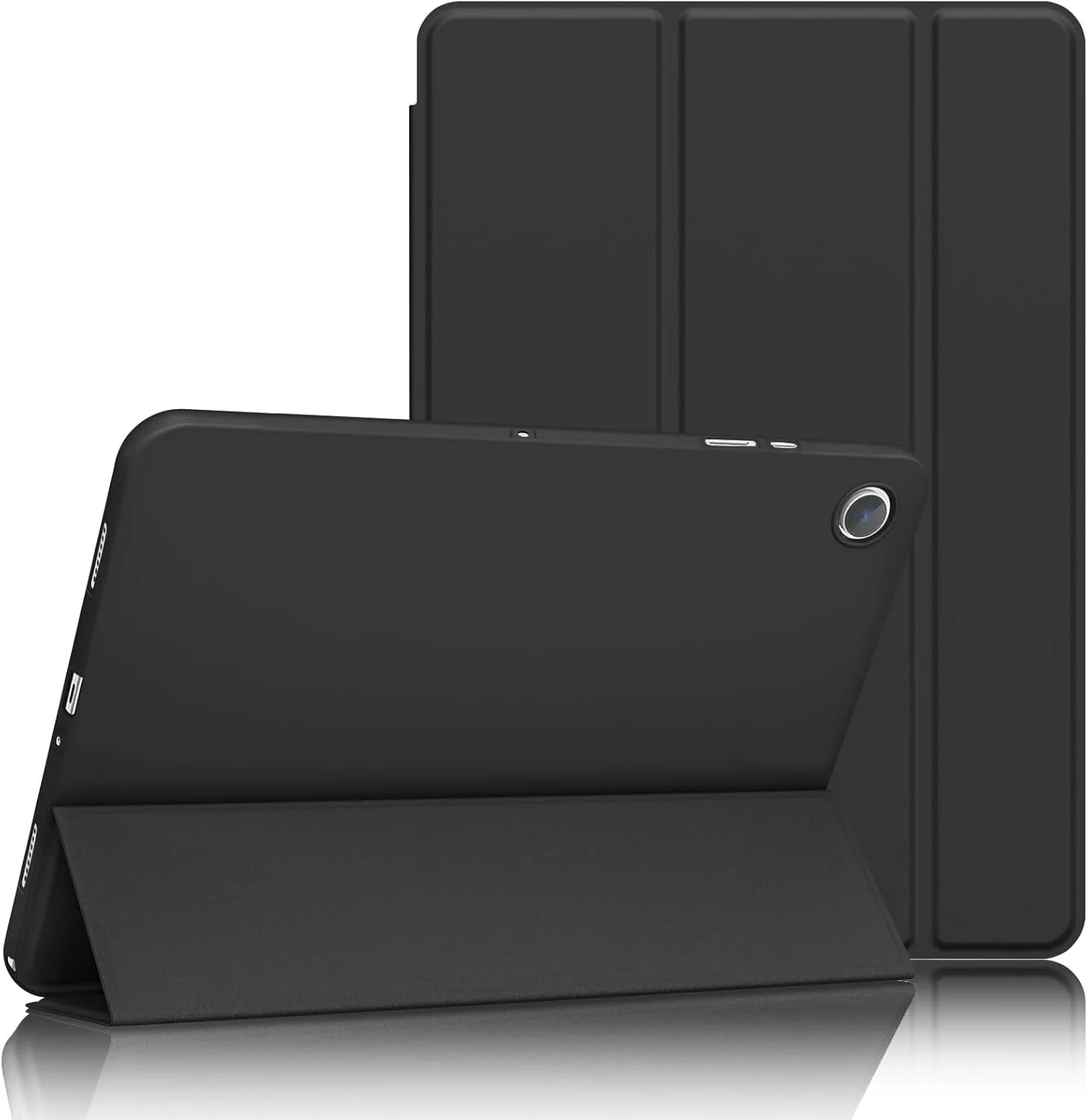 کاور تبلت سامسونگ گلکسی تب A9+/A9 پلاس 11 اینچ 2023، کاور محافظ باریک با قابلیت استند و پشت سخت به همراه قابلیت بیدار/خواب خودکار برای تبلت تب A9 پلاس (SM-X210/X216/X218) (مشکی)