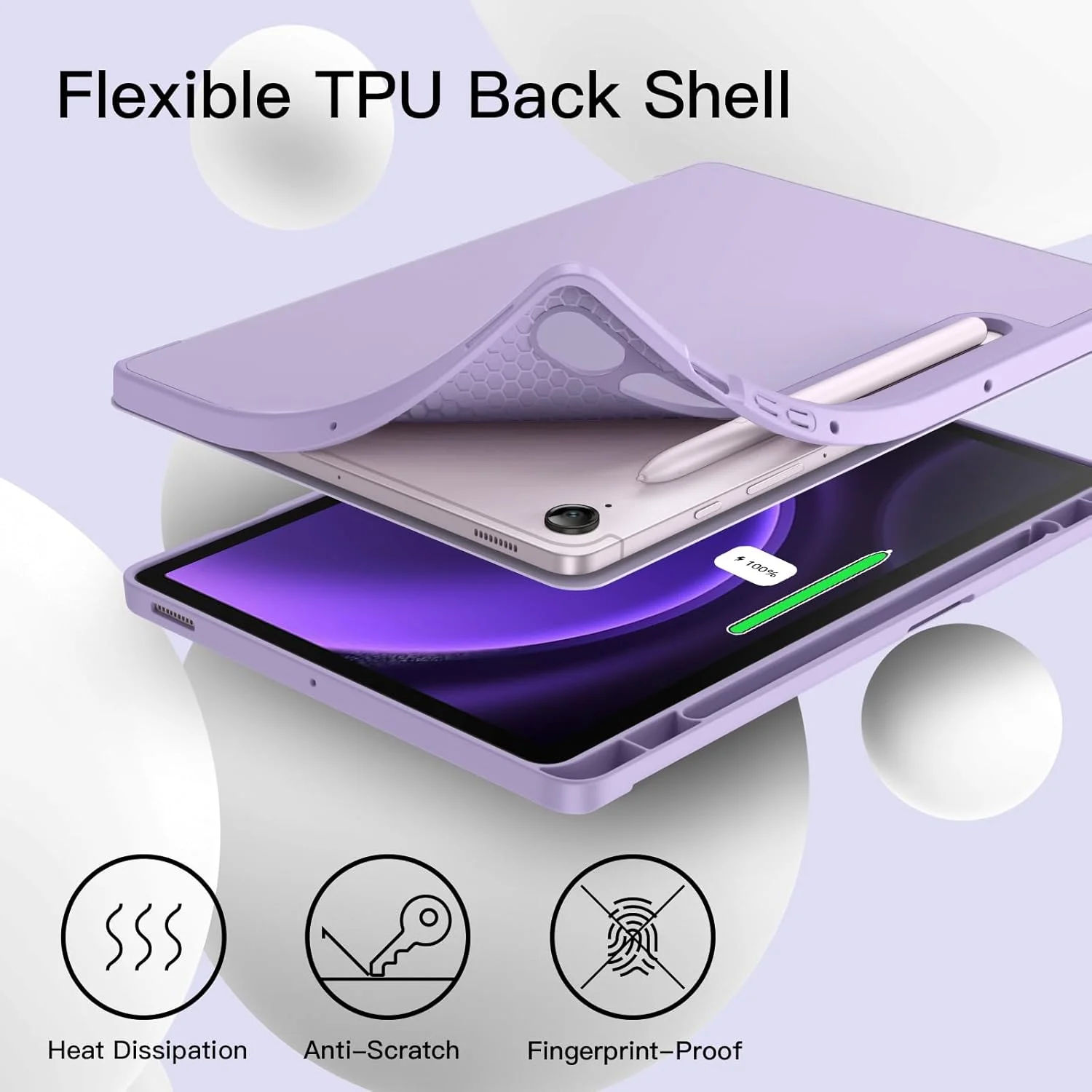 کاور تبلت JETech برای سامسونگ گلکسی تب S10 Lite / S10 FE / S9 FE 10.9 اینچی با جای قلم S Pen، کاور محافظ تبلت تاشو سه لایه از جنس TPU نرم، پشتیبانی از شارژ قلم S Pen، قابلیت بیدار شدن/به خواب رفتن خودکار (بنفش روشن) کاور تبلت JETech برای سامسونگ گلکسی تب S10 Lite / S10 FE / S9 FE 10.9 اینچی با جای قلم S Pen، کاور محافظ تبلت تاشو سه لایه از جنس TPU نرم، پشتیبانی از شارژ قلم S Pen، قابلیت بیدار شدن/به خواب رفتن خودکار (بنفش روشن)