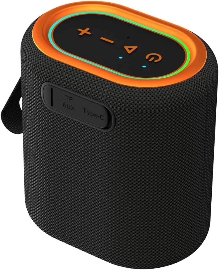 اسپیکر قابل حمل Porodo Soundtec Rave با 8 ساعت پخش موسیقی، حداکثر توان خروجی 12 وات، باتری 2000 میلی آمپر ساعت، بلوتوث 5.3، برد انتقال 10 متر، کارت حافظه Micro SD، مقاوم در برابر آب IPX6، شارژ Type-C - مشکی