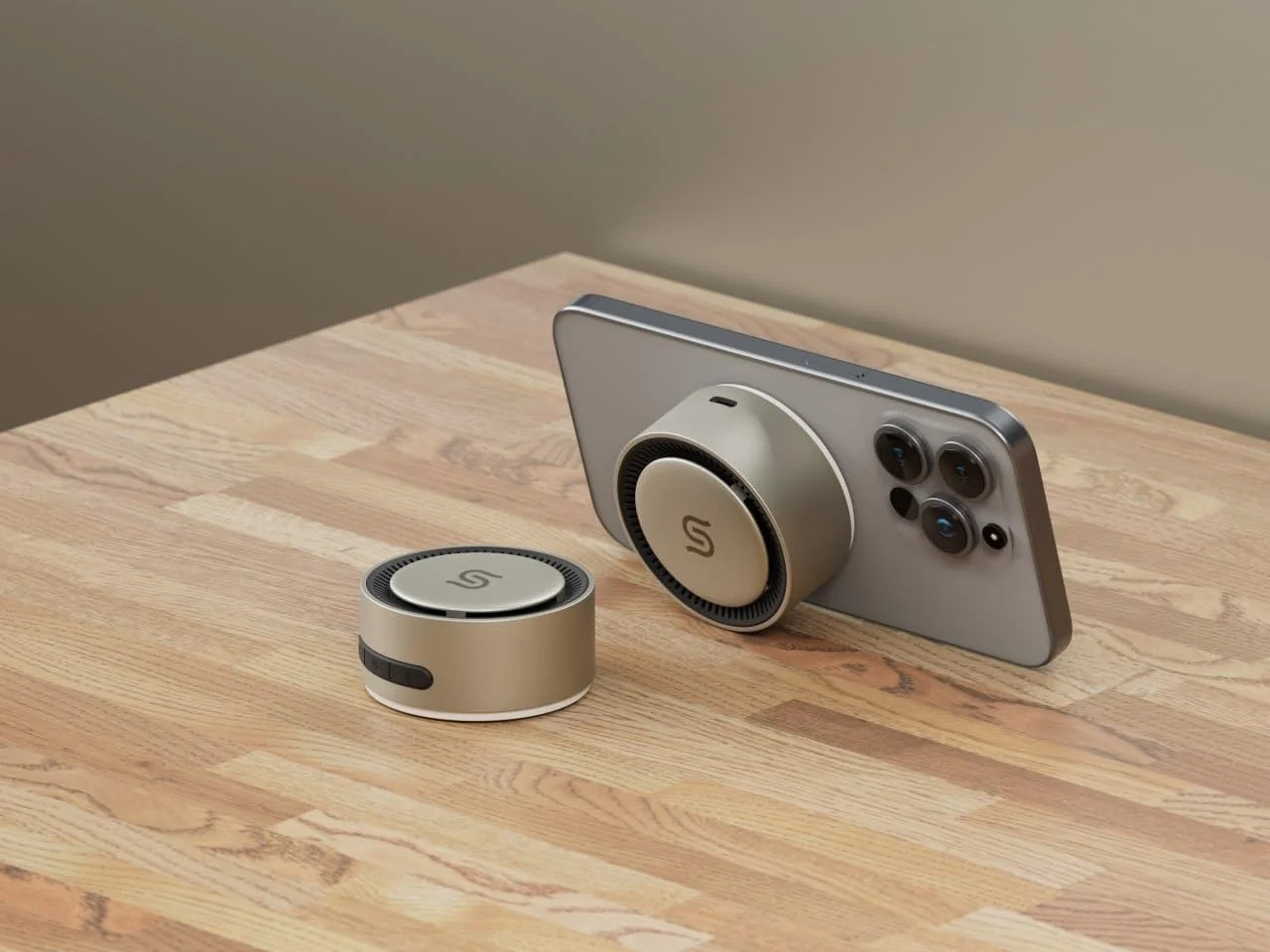 Porodo Soundtec Uniq Magnetic Wireless Charging Bluetooth Speaker - Titaniun Porodo Soundtec Uniq Magnetic Wireless Charging Bluetooth Speaker - Titaniun