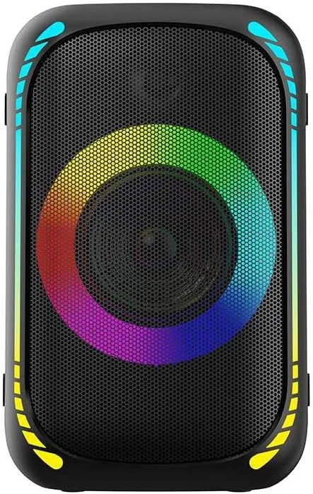 اسپیکر مهمانی پُرودو Soundtec Bash با توان 200 وات، ووفر 5.25 اینچی، توییتر 2 اینچی و FM، 20 ساعت پخش موسیقی، شارژر تلفن، بیس قدرتمند، درگاه میکروفون، نمایشگر LED، مقاوم در برابر آب IPX7 - مشکی
