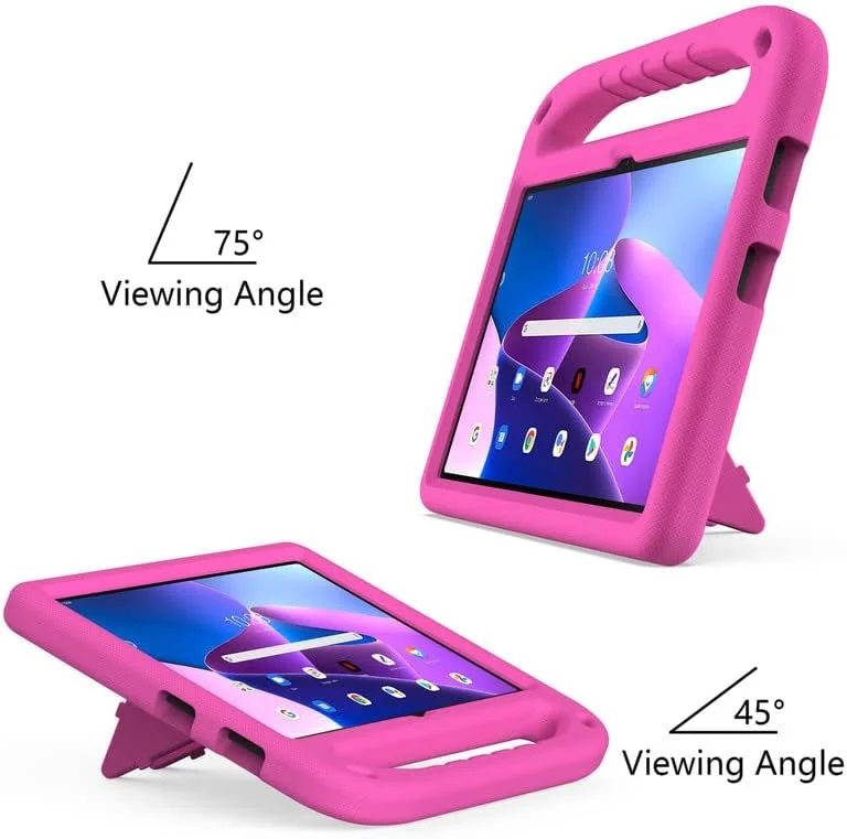 کیف محافظ کودکانه نیکاکیو مناسب برای تبلت لنوو M10 نسل سوم TB328FU 10.1 اینچی 2022، فوم EVA سبک وزن مقاوم در برابر ضربه، کاور تبلت با دسته و پایه، مناسب برای کودکان، رز
