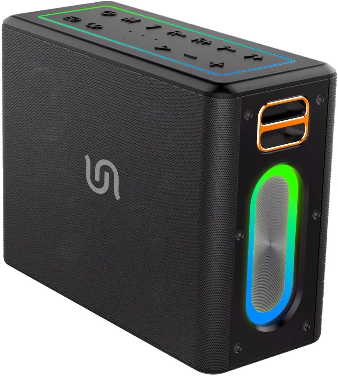 اسپیکر 2.2 کاناله پورتودو Soundtec Quantum، صدای قدرتمند 80 واتی، 12 ساعت پخش، بلوتوث 5.0، عملکرد پاوربانک، مقاوم در برابر آب IPX5، اسپیکر مهمانی - مشکی