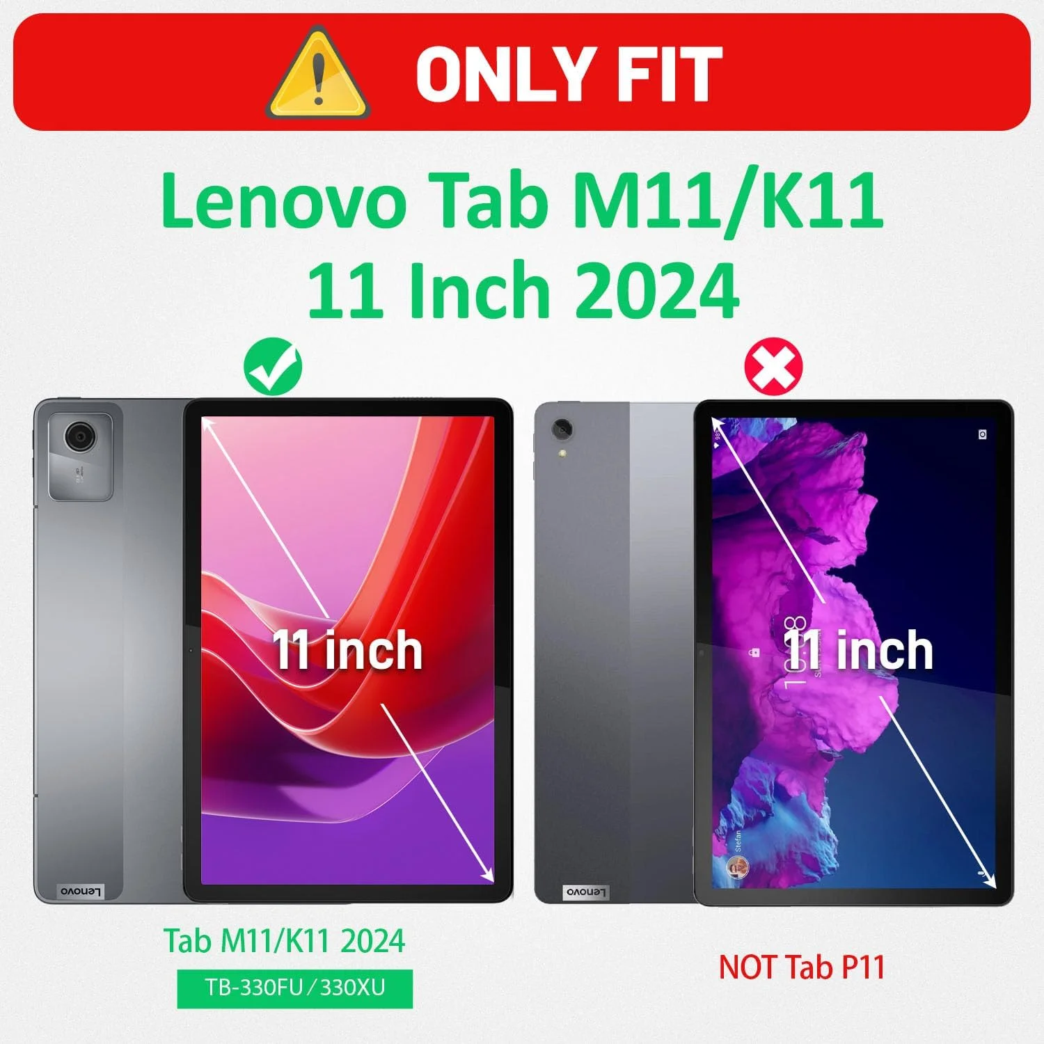 کیف محافظ تبلت لنوو تب M11/K11 LTE 11 اینچ مدل HXCASEAC به همراه محافظ صفحه نمایش/نگهدارنده قلم/بند چرخشی دستی/پایه، کاور محافظ تبلت M11 (TB-330FU/TB-330XU) نسخه 2024، آبی روشن
