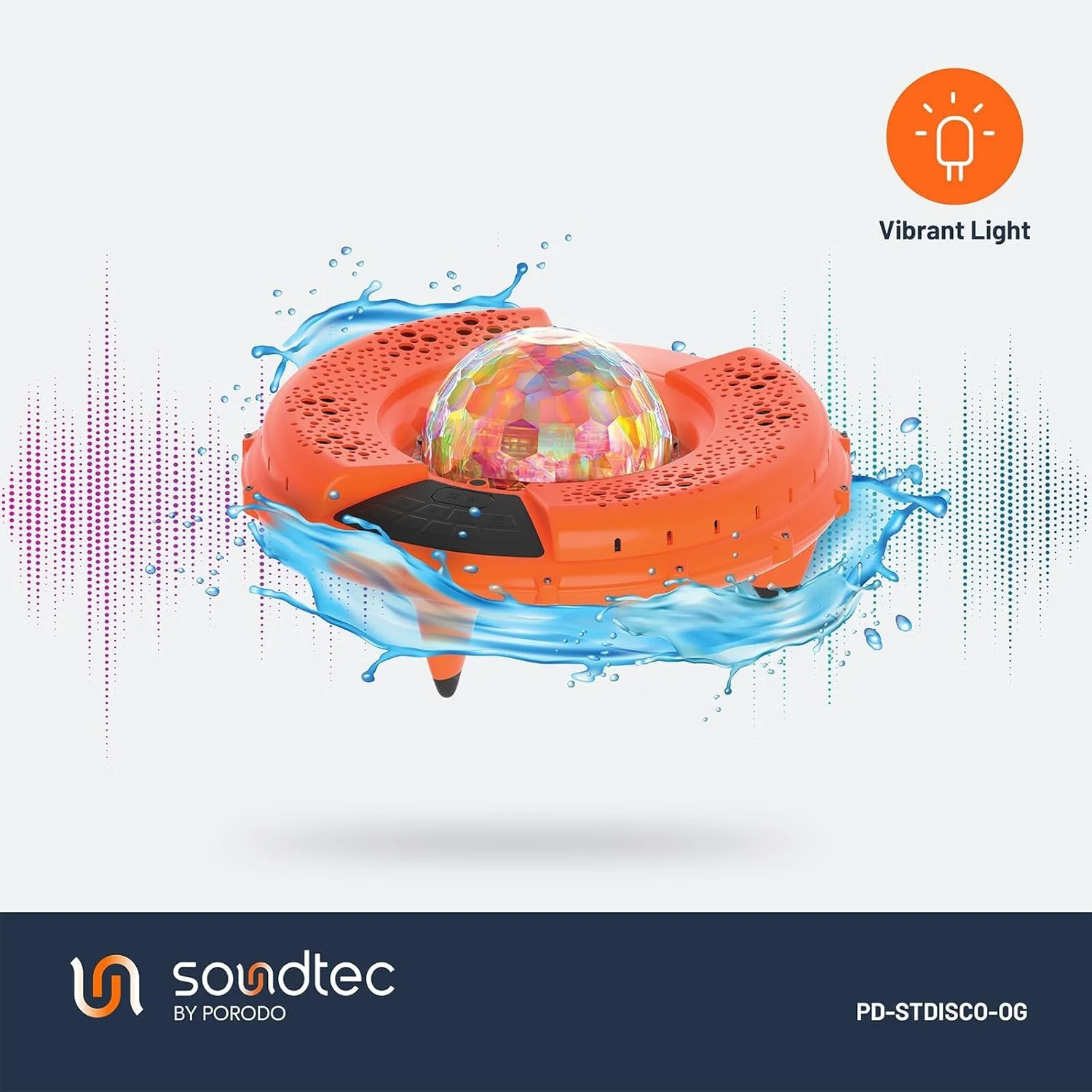 اسپیکر بلوتوث شناور LED دیسکو Soundtec Porodo، اسپیکر دوشی، اسپیکر مهمانی استخر، مقاوم در برابر آب IP67، باتری 24000 میلی آمپر ساعت، 6 ساعت پخش با حداکثر صدا، چراغ های LED رنگی، بیس و تریبل قدرتمند اسپیکر بلوتوث شناور LED دیسکو Soundtec Porodo، اسپیکر دوشی، اسپیکر مهمانی استخر، مقاوم در برابر آب IP67، باتری 24000 میلی آمپر ساعت، 6 ساعت پخش با حداکثر صدا، چراغ های LED رنگی، بیس و تریبل قدرتمند