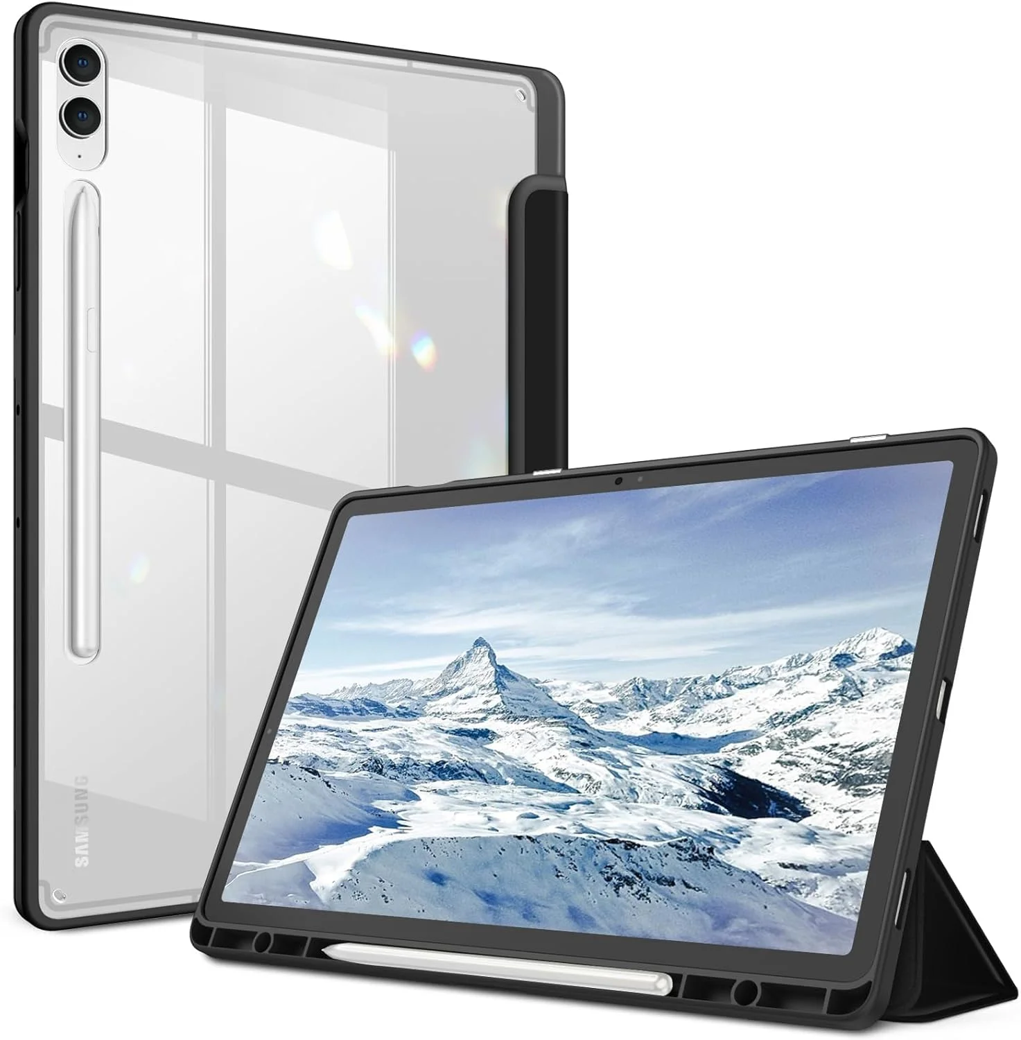 کاور باریک هیبریدی MAKINGTEC مناسب برای تبلت سامسونگ گلکسی تب S9 FE+ پلاس/گلکسی تب S9+ پلاس ۱۲.۴ اینچ ۲۰۲۳ به همراه جای قلم S Pen، کاور ضد ضربه با پشت شفاف، قابلیت بیدار/خواب خودکار، مشکی کاور باریک هیبریدی MAKINGTEC مناسب برای تبلت سامسونگ گلکسی تب S9 FE+ پلاس/گلکسی تب S9+ پلاس ۱۲.۴ اینچ ۲۰۲۳ به همراه جای قلم S Pen، کاور ضد ضربه با پشت شفاف، قابلیت بیدار/خواب خودکار، مشکی