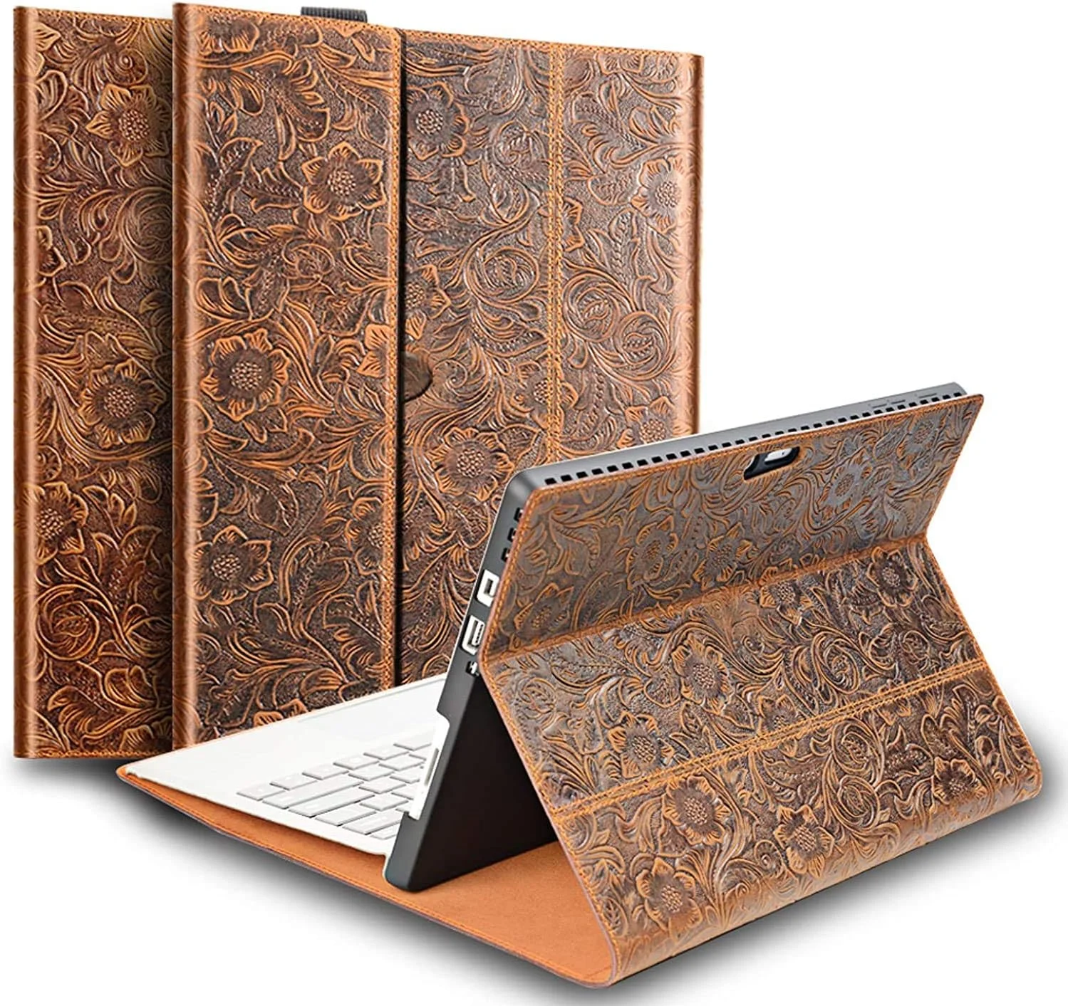 کیف چرمی Gexmil برای تبلت 12.3 اینچی Surface Pro 7(2019)/Pro 6(2018)/Pro 5(2017)/Pro 4(2015)، مناسب برای کیبورد و پایه، روکش چرم اصل، ممتاز با قابلیت تنظیم زاویه دید چندگانه، طرح قهوه ای کیف چرمی Gexmil برای تبلت 12.3 اینچی Surface Pro 7(2019)/Pro 6(2018)/Pro 5(2017)/Pro 4(2015)، مناسب برای کیبورد و پایه، روکش چرم اصل، ممتاز با قابلیت تنظیم زاویه دید چندگانه، طرح قهوه ای