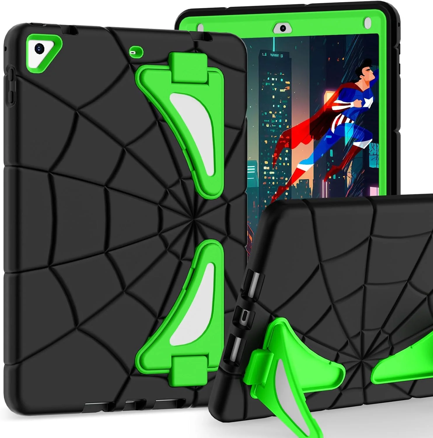 کیف محافظ کودکانه Chstls مناسب برای آیپد نسل 5/6 (9.7 اینچی، 2017/2018)، آیپد پرو 9.7 / ایر 2، پوشش محافظتی مقاوم و ضد ضربه 3 لایه با پایه برای کودکان پسر و دختر - مشکی + سبز کیف محافظ کودکانه Chstls مناسب برای آیپد نسل 5/6 (9.7 اینچی، 2017/2018)، آیپد پرو 9.7 / ایر 2، پوشش محافظتی مقاوم و ضد ضربه 3 لایه با پایه برای کودکان پسر و دختر - مشکی + سبز